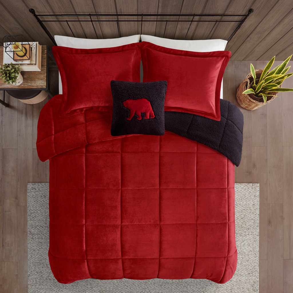 Plush to Sherpa Down Alternative Comforter Set