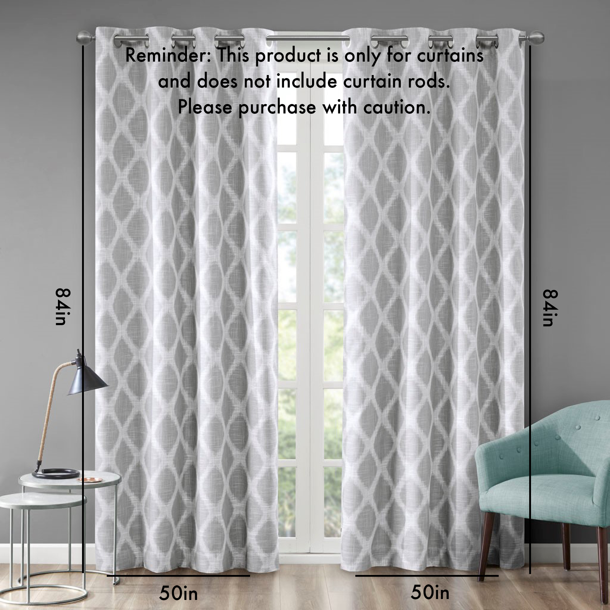 Printed Ikat Blackout Curtain Panel