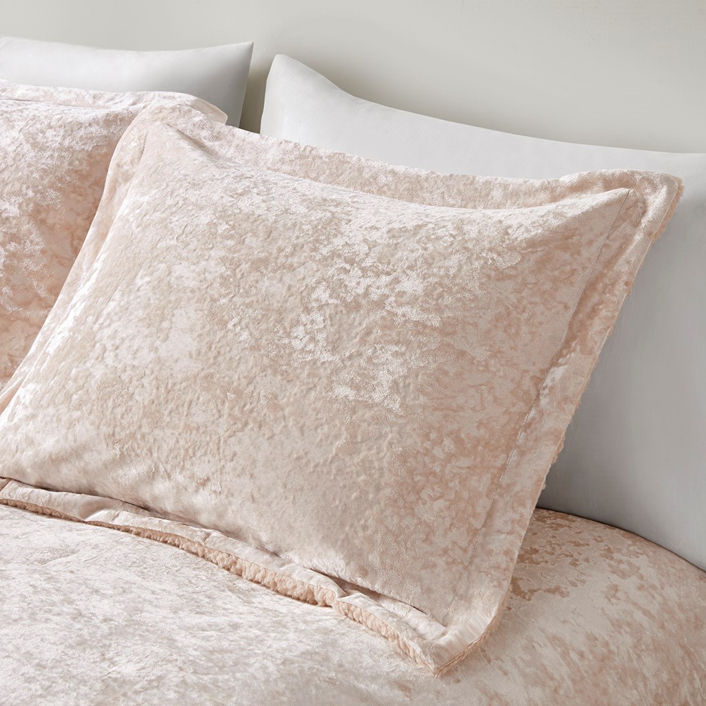 Crushed Velvet Sherpa Reversible Comforter Set