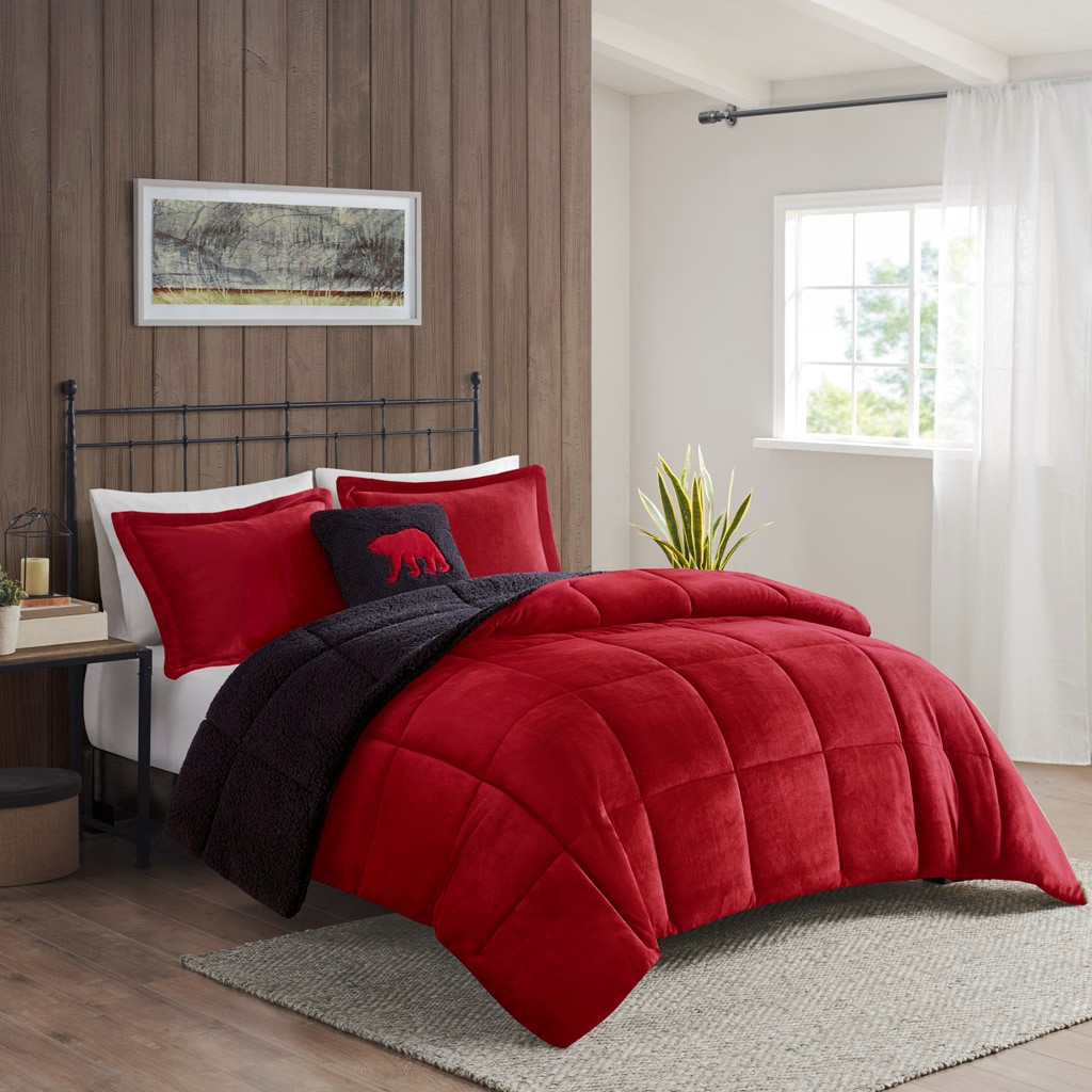 Plush to Sherpa Down Alternative Comforter Set