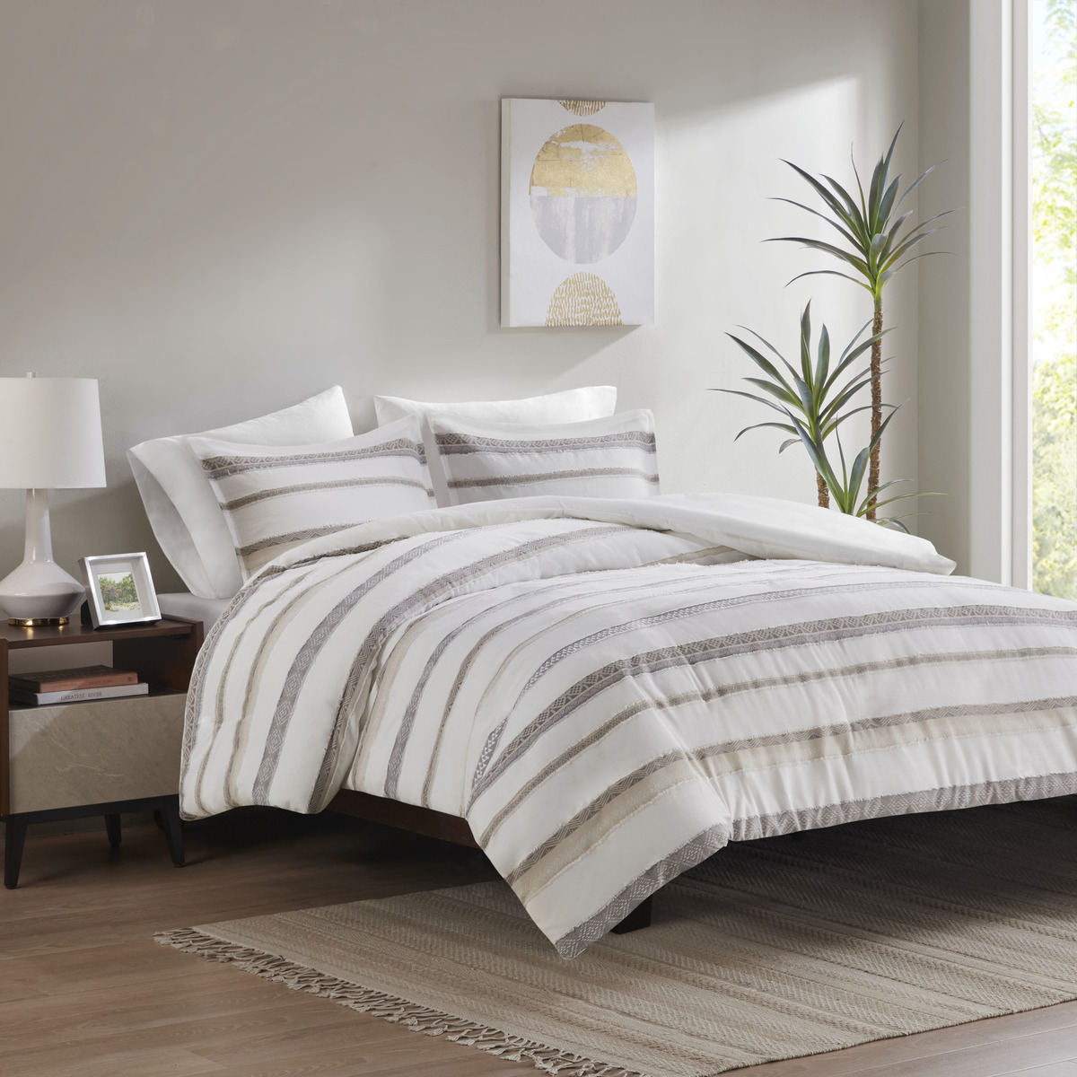 3 Piece Clipped Jacquard  Duvet Cover Set