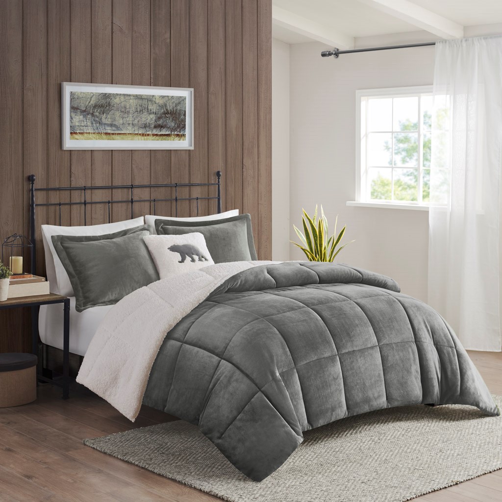 Plush to Sherpa Down Alternative Comforter Set