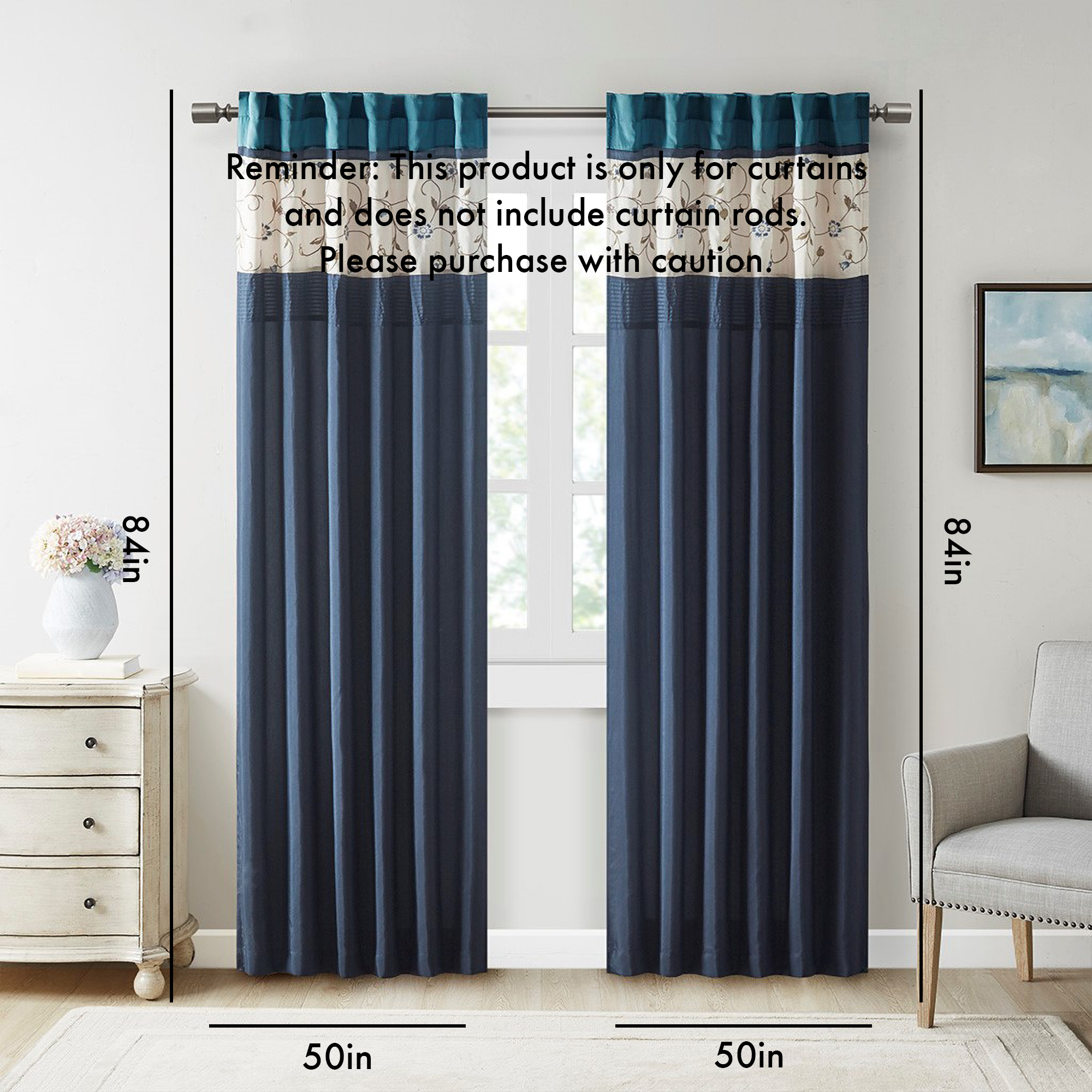 Embroidered Curtain Panel