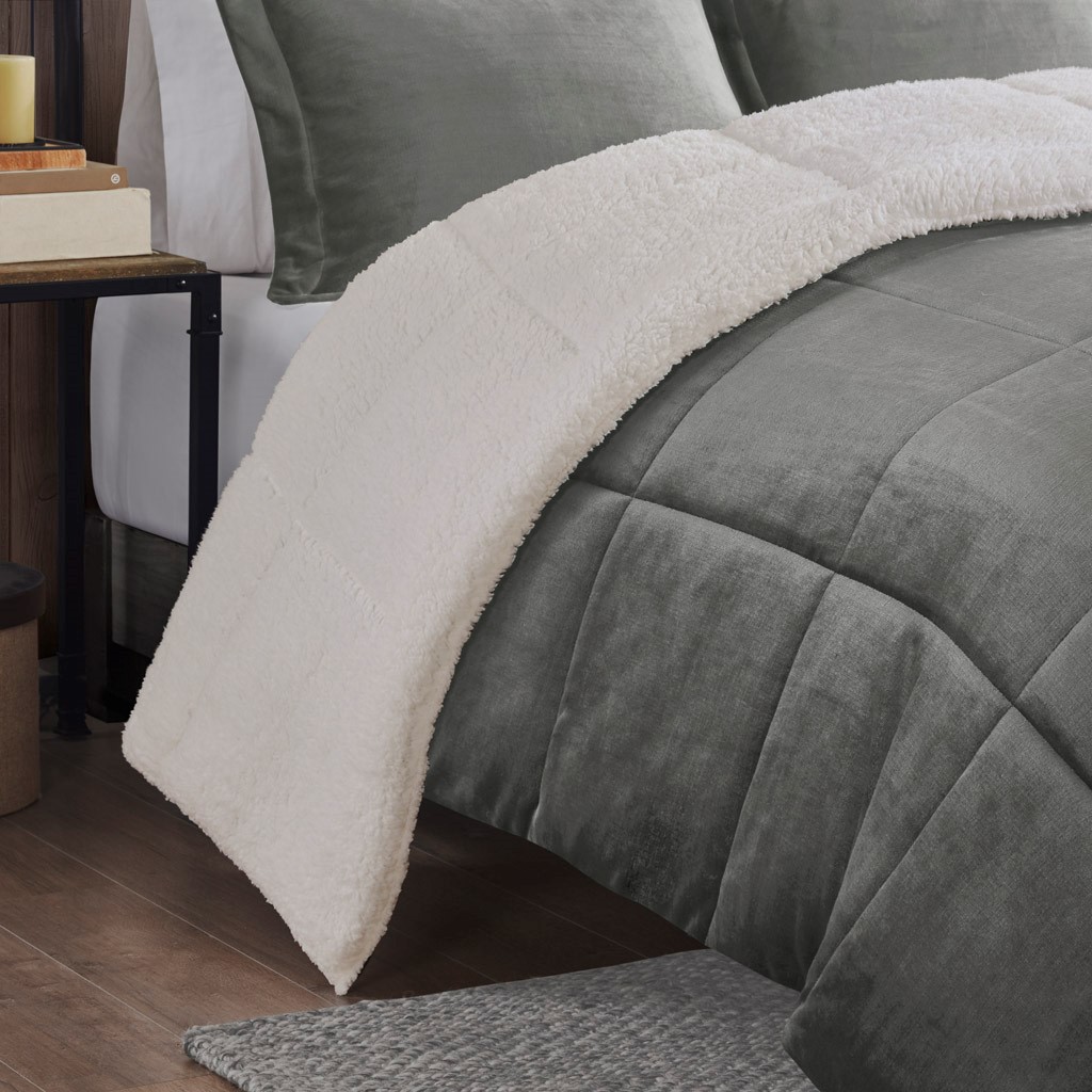 Plush to Sherpa Down Alternative Comforter Set