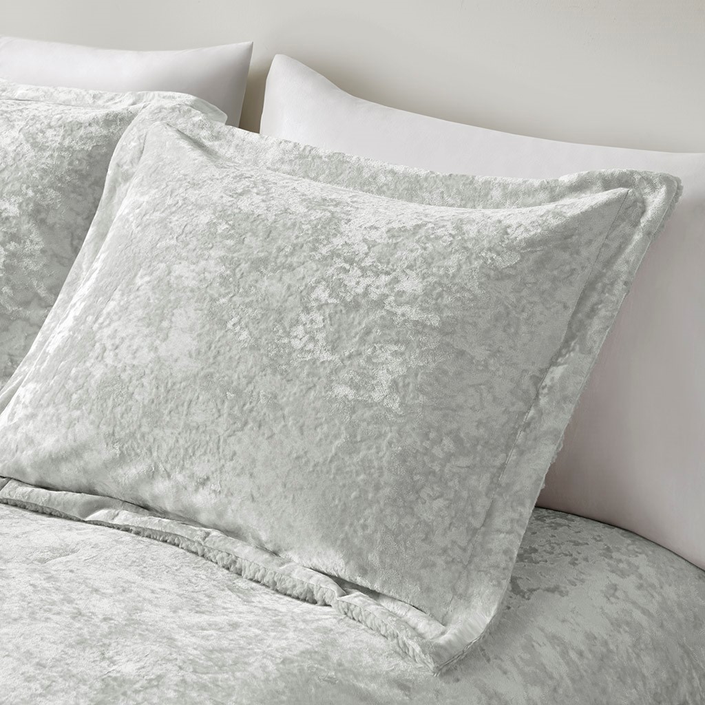 Crushed Velvet Sherpa Reversible Comforter Set