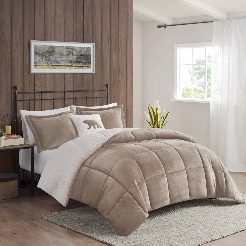 Plush to Sherpa Down Alternative Comforter Set