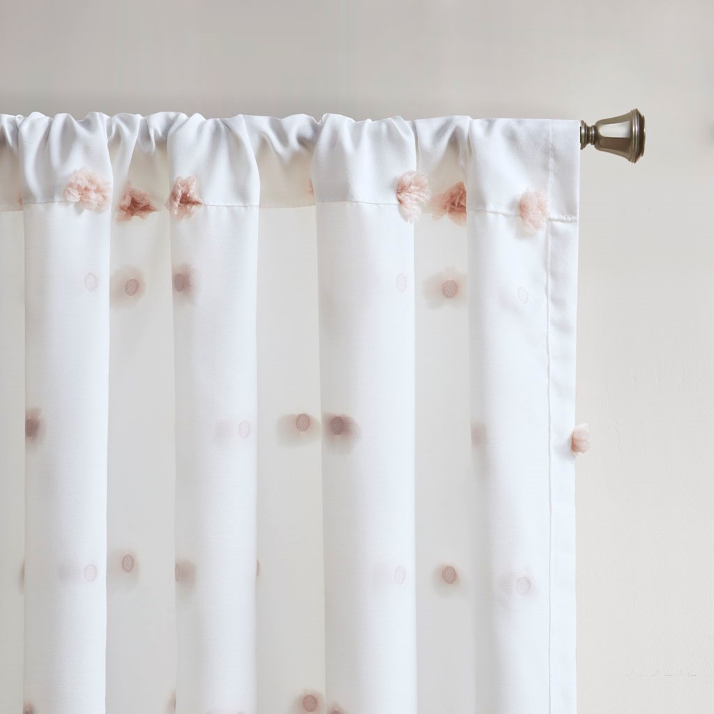 Pom Pom Embellished Curtain Panel(Only 1 Pc Panel)