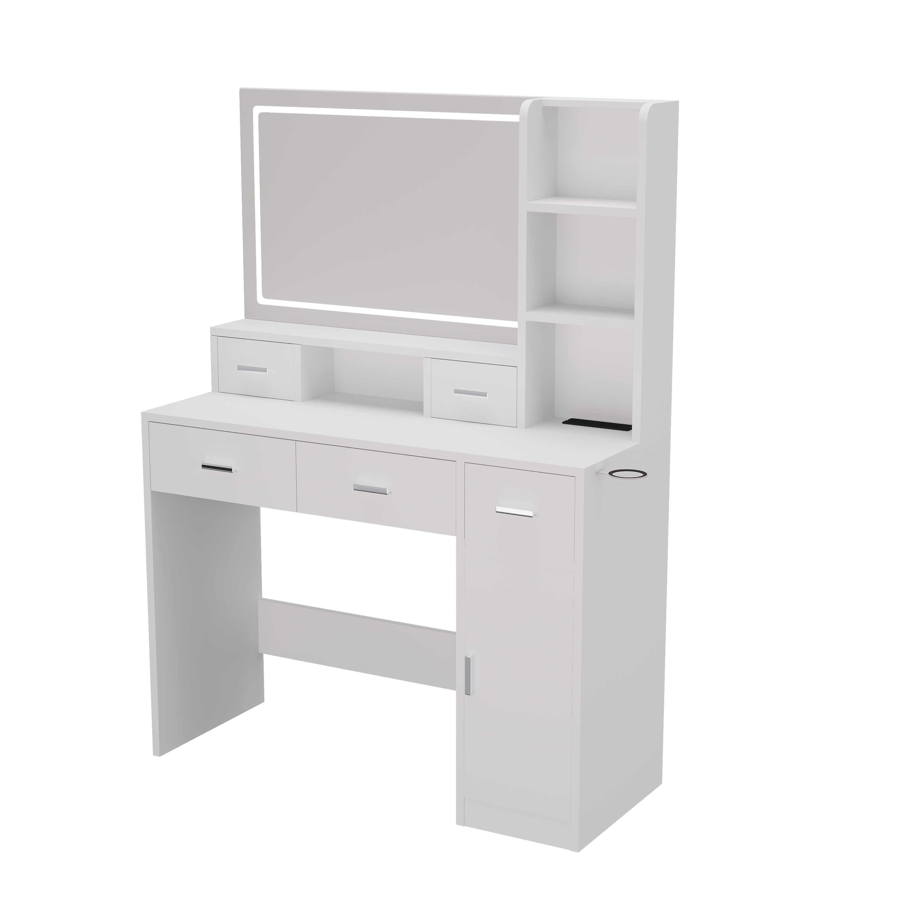 Newly designed smart mirror dressing table with drawers and storage cabinet, dressing table with dressing pad for bedroom, dressing room