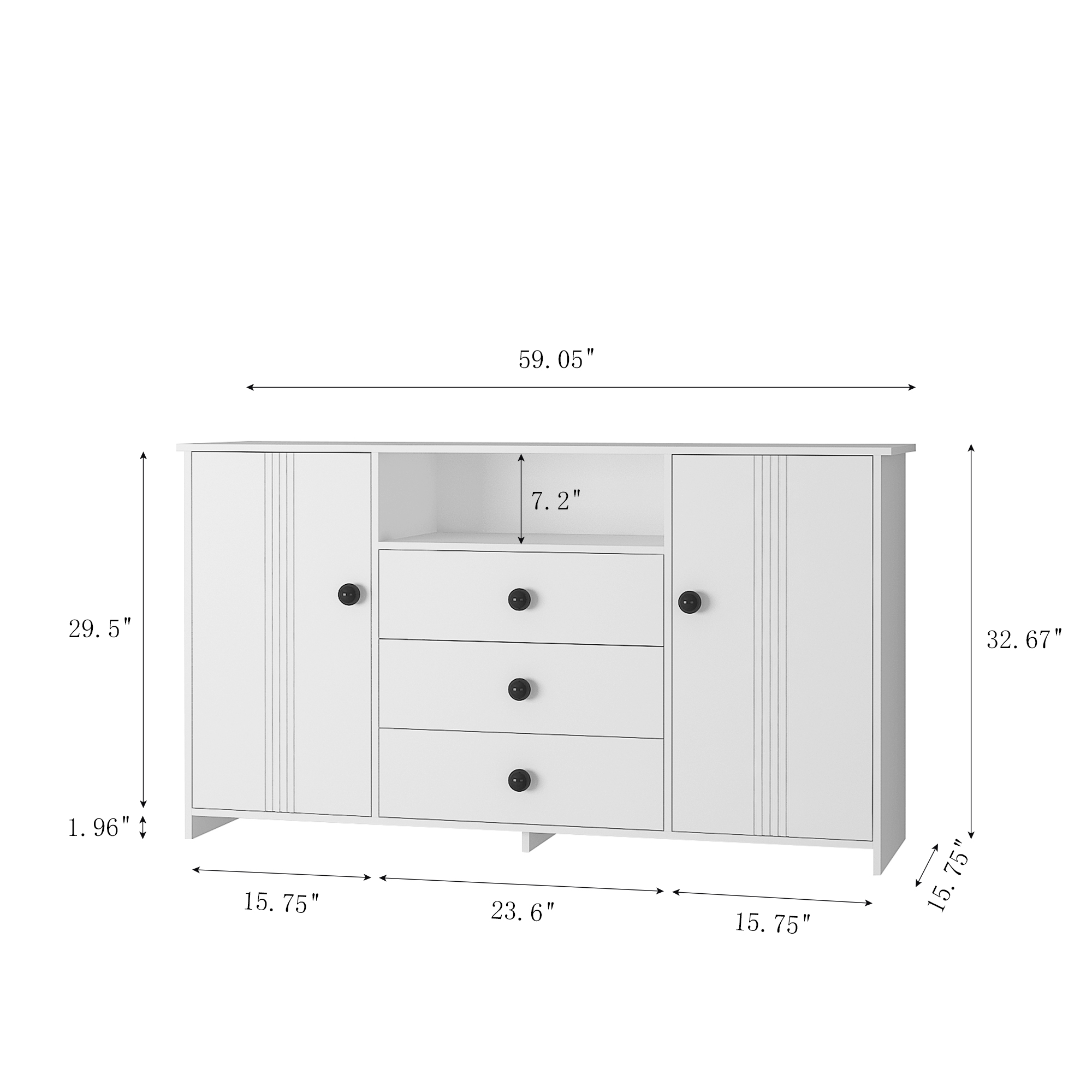 Sideboard Buffet Cabinet with Storage, Modern Kitchen Buffet Storage Cabinet with Drawer and Doors,  Large Coffee Bar with Adjustable Shelves for Kitchen