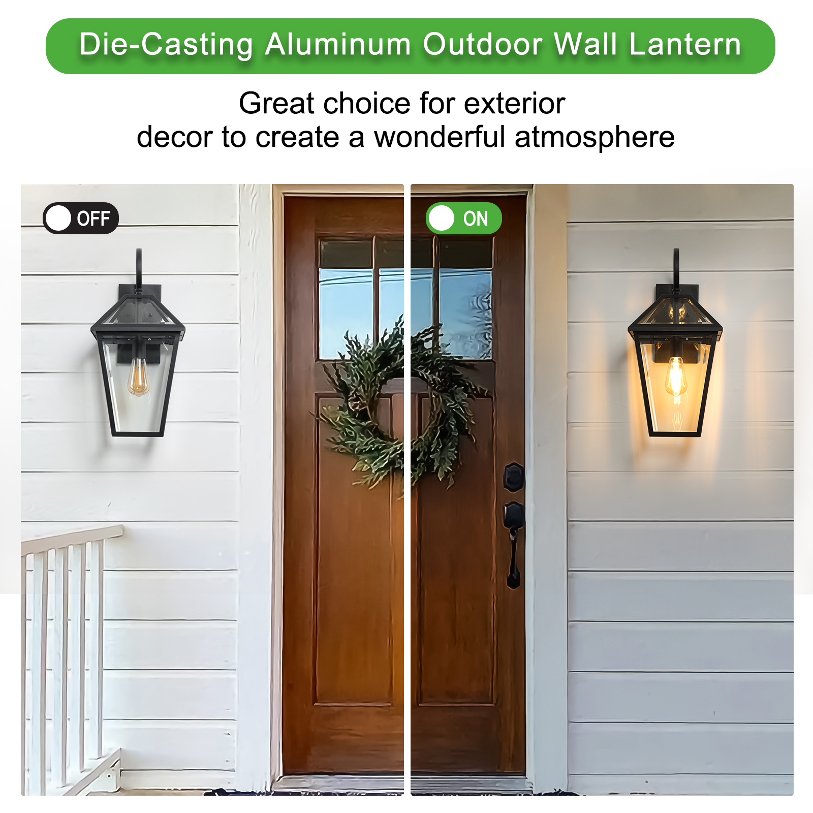 Modern Outdoor Waterproof Wall Lamp Supports multiple types of light bulbs (2pack)