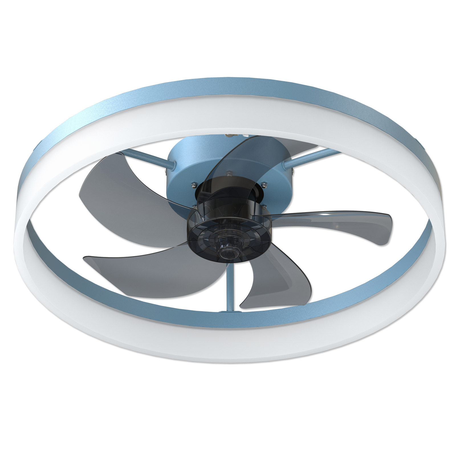 Ceiling Fans with Lights Dimmable LED Embedded installation of thin modern ceiling fans(Blue)