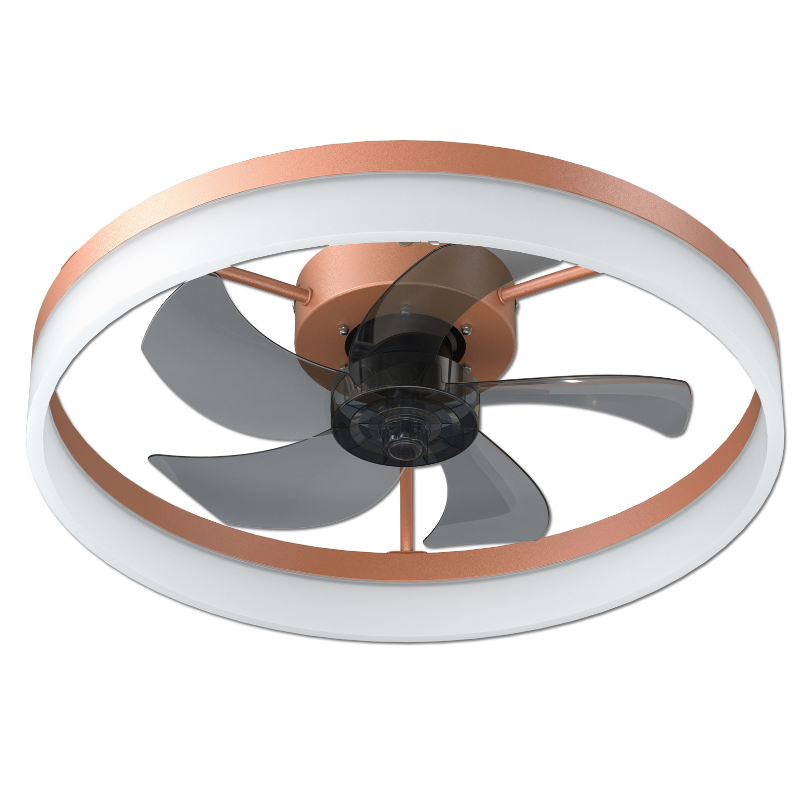 Ceiling Fans with Lights Dimmable LED Embedded installation of thin modern ceiling fans(Rose Gold)