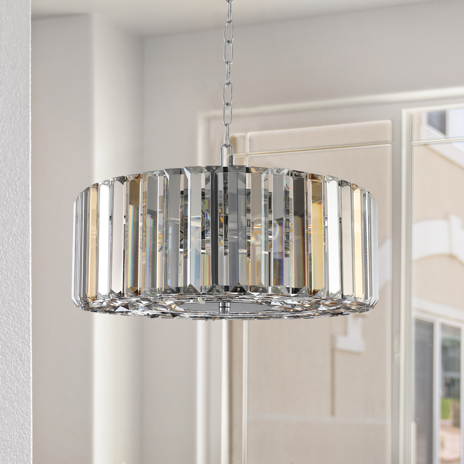 Modern Crystal Chandelier for Living-Room Round Cristal Lamp Luxury Home Decor Light Fixture