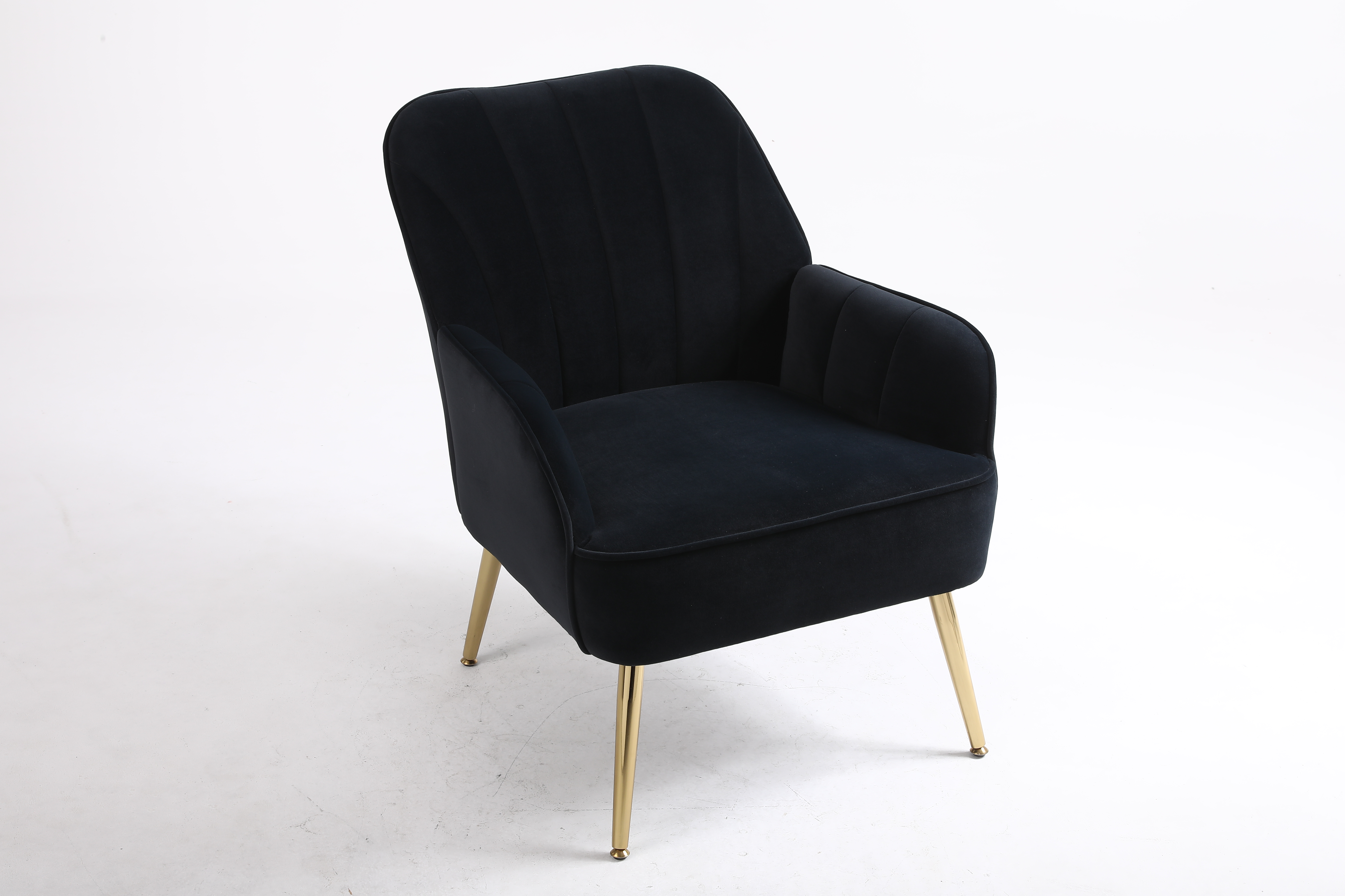 Modern Mid Century Chair velvet  Sherpa Armchair for Living Room Bedroom Office Easy Assemble(NAVY)