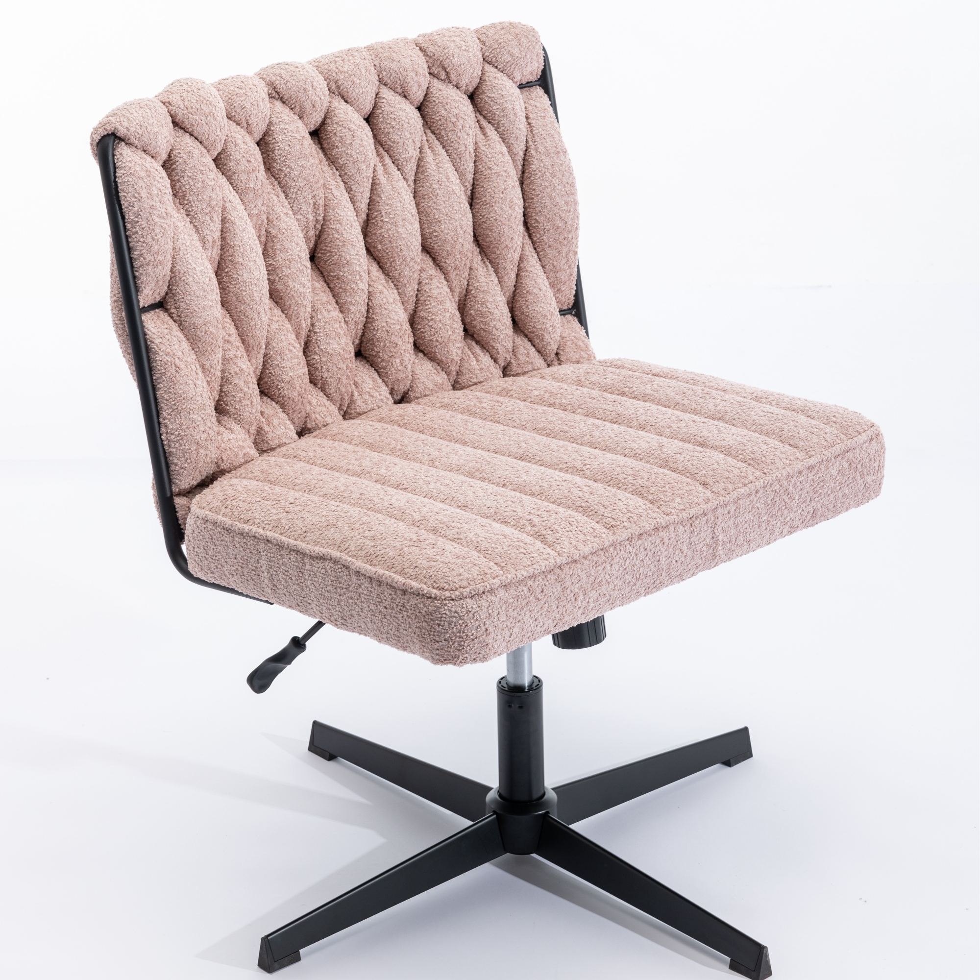 Armless Office Desk Chair No Wheels, PINK