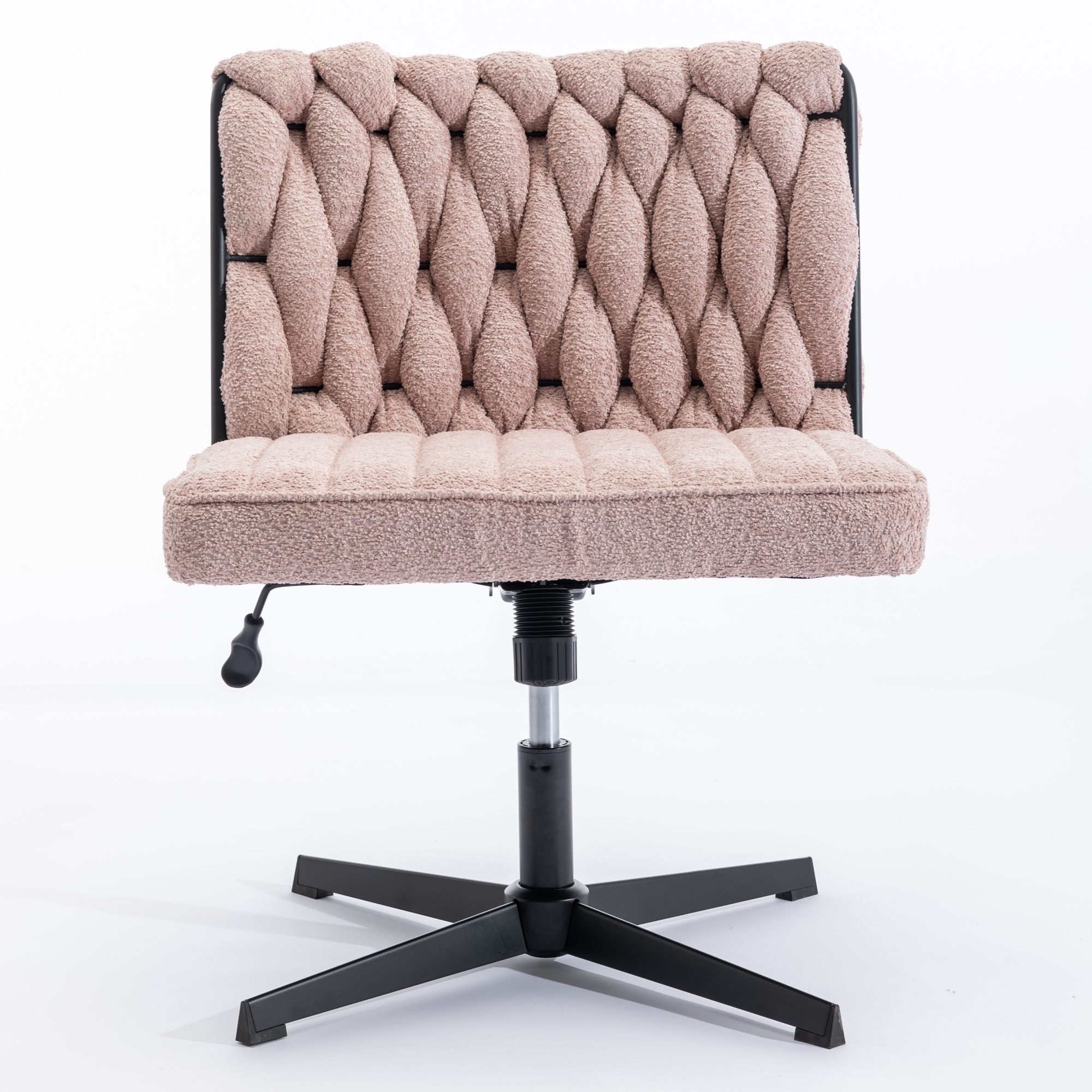 Armless Office Desk Chair No Wheels, PINK