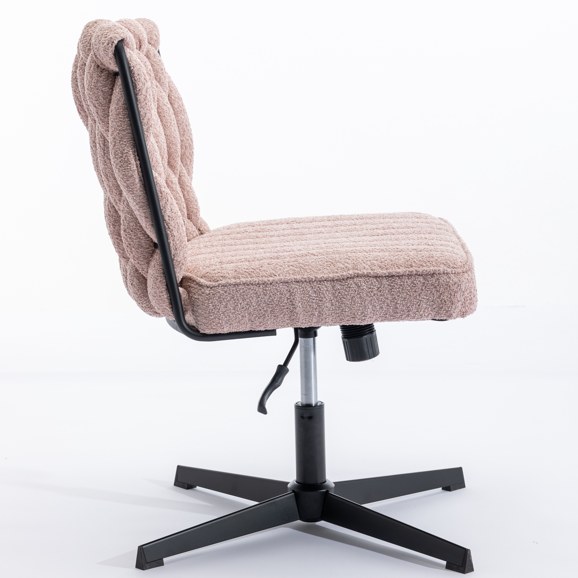 Armless Office Desk Chair No Wheels, PINK