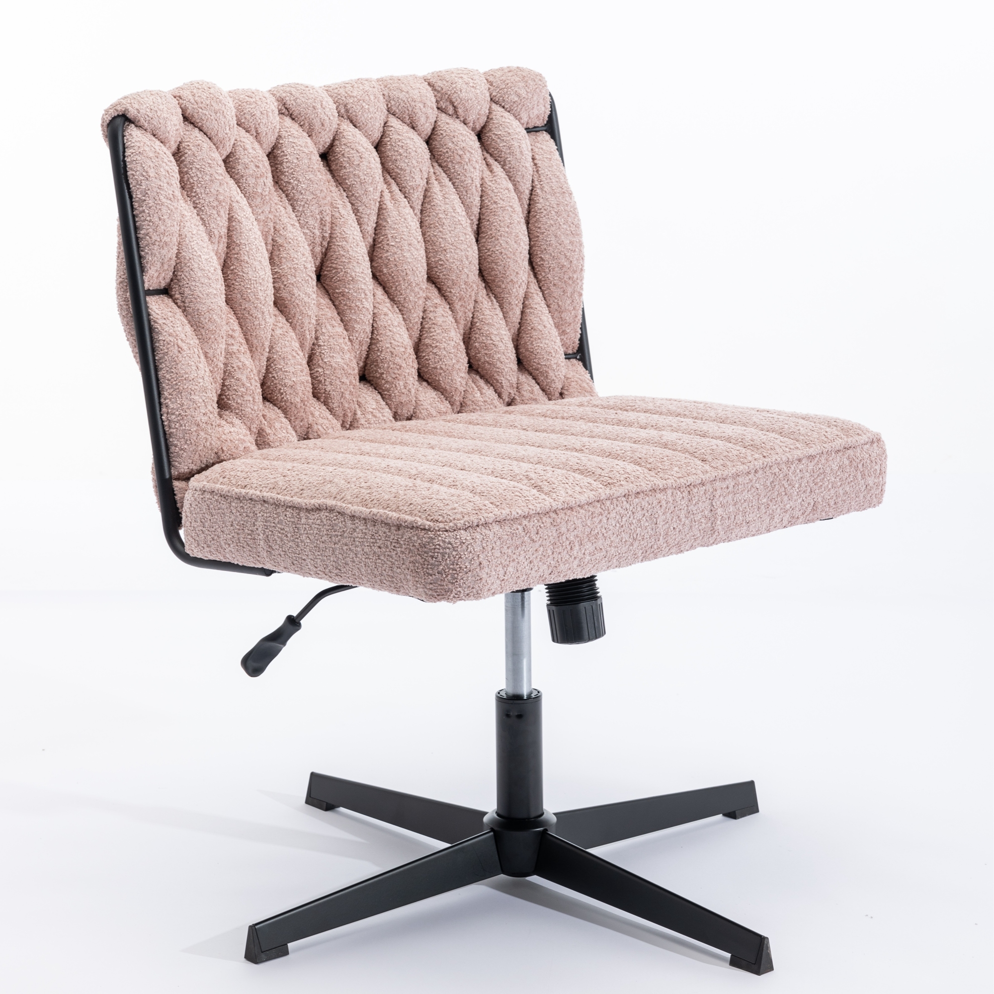 Armless Office Desk Chair No Wheels, PINK