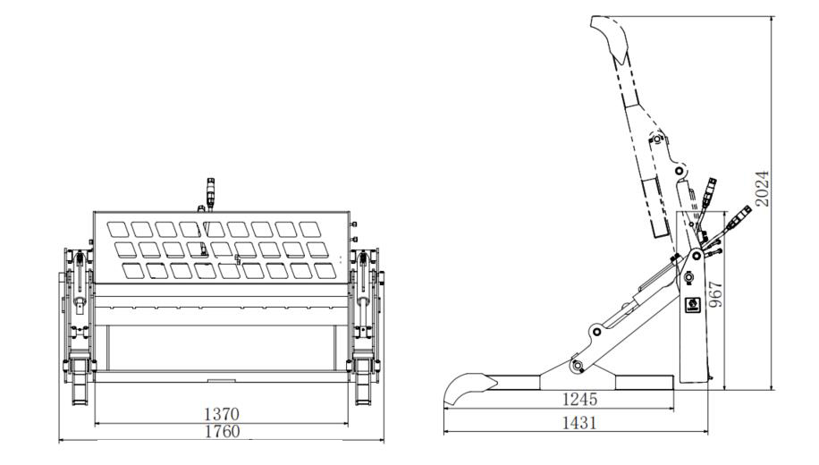 Skid Steer Two-Cylinder Pipe Pallet Fork Grapple