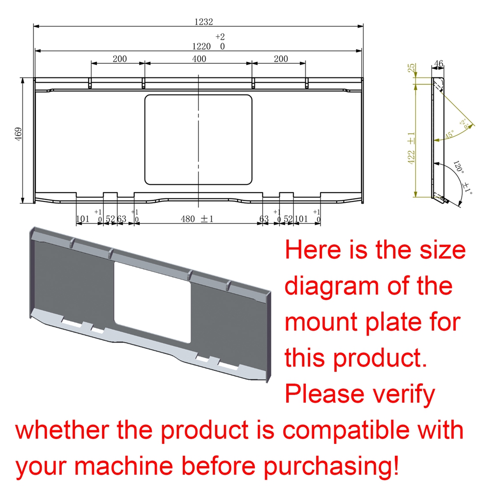 Skid Steer Two-Cylinder Pipe Pallet Fork Grapple