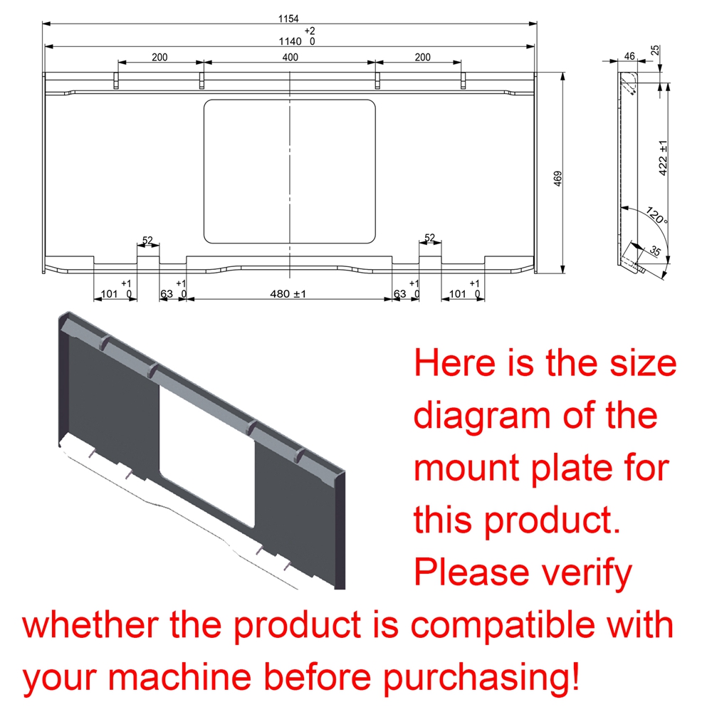 Landy Attachments 72" Skid Steer Pick up Box Broom Sweeper, Universal Skid Steer Quick Attach