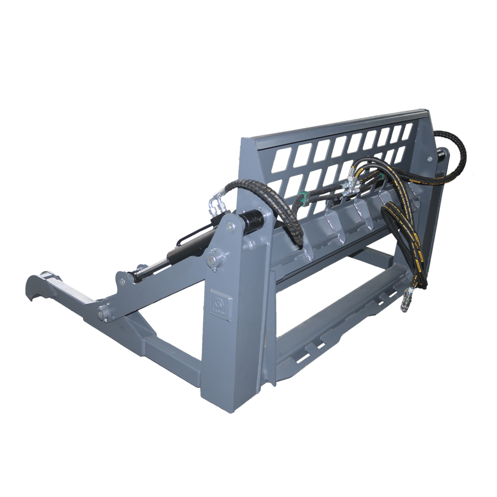 Skid Steer Two-Cylinder Pipe Pallet Fork Grapple