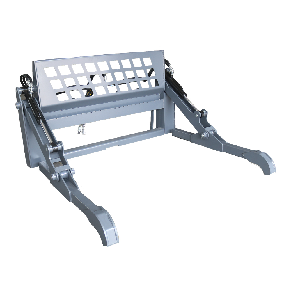 Skid Steer Two-Cylinder Pipe Pallet Fork Grapple