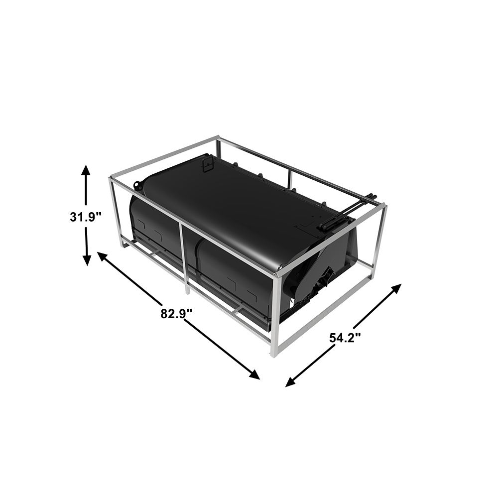 Landy Attachments 72" Skid Steer Pick up Box Broom Sweeper, Universal Skid Steer Quick Attach