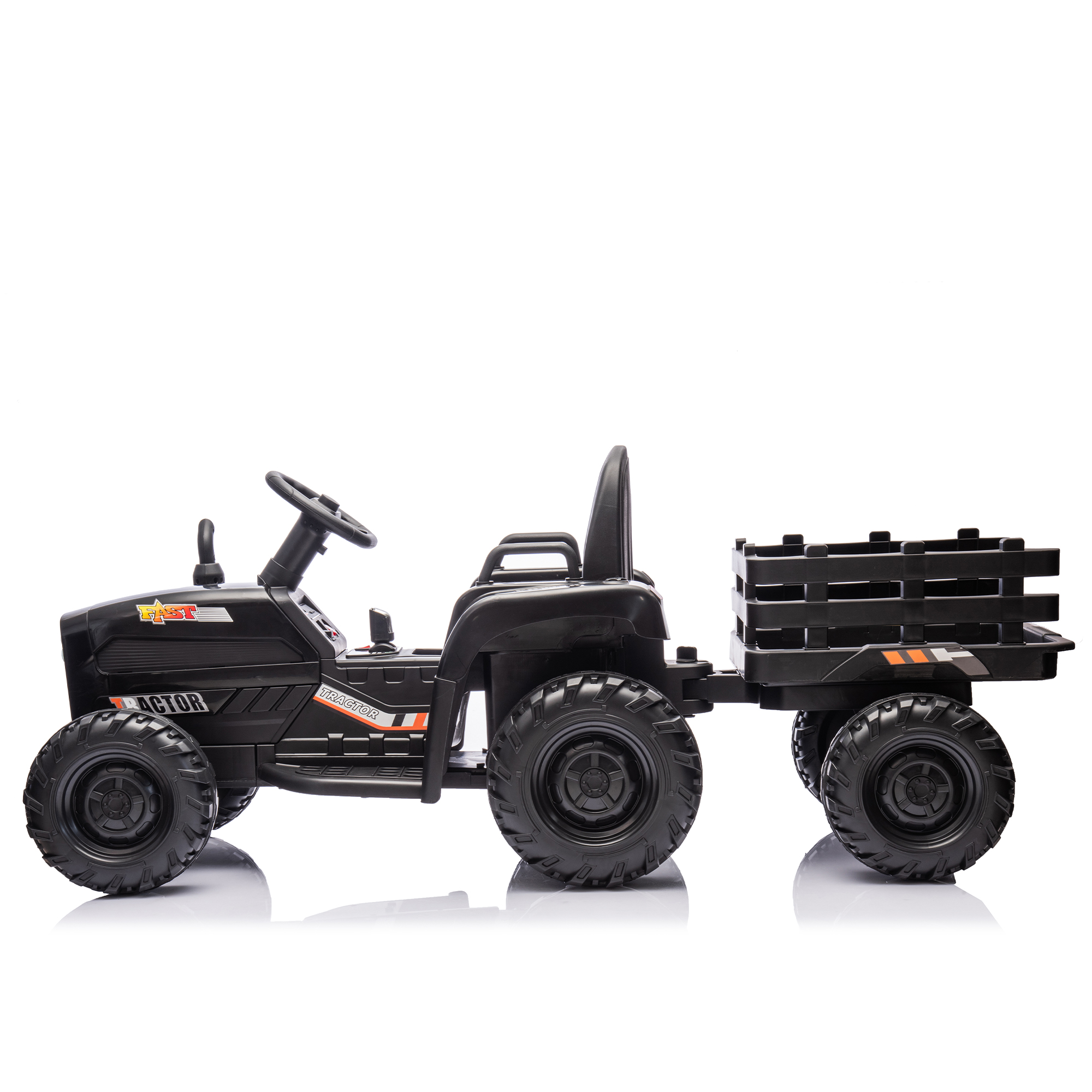 Ride on Tractor2.0 with Trailer,24V Battery Powered Electric Tractor Toy, 200w*2motor 1.86-4.97MPH/Remote Control,electric car for kids,Three speed adjustable,USB,MP3 ,Bluetooth,LED light, safety belt