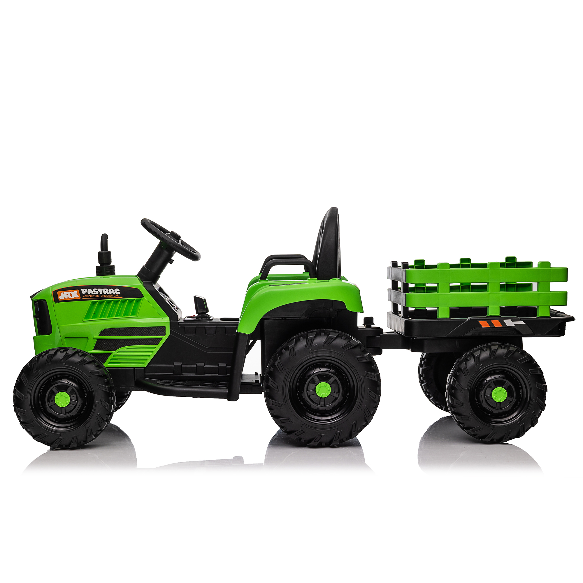 Ride on Tractor with Trailer,12V Battery Powered Electric Tractor Toy w/Remote Control,electric car for kids,Three speed adjustable,Power display, USB,MP3 ,Bluetooth,LED light,Two-point safety belt