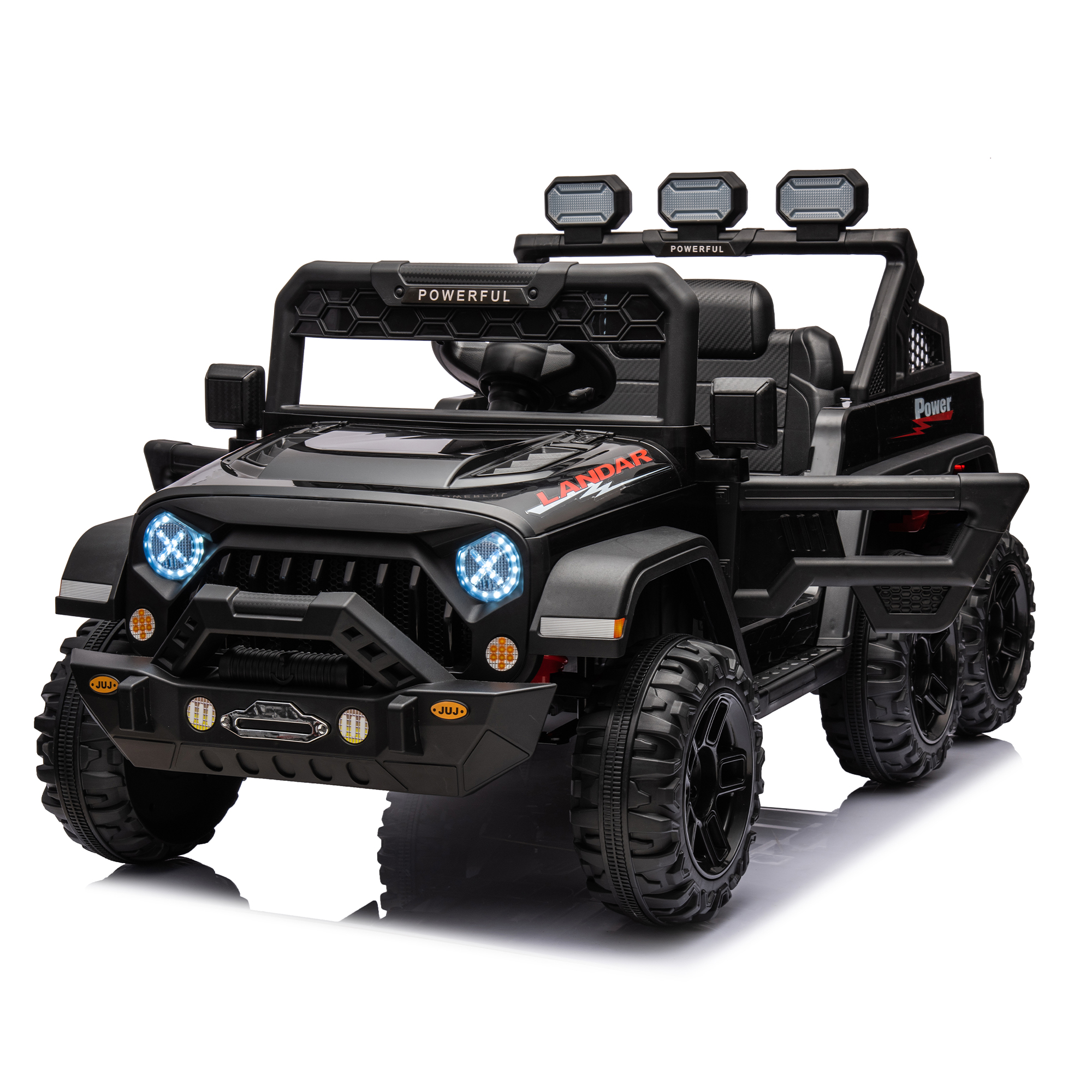 24V Ride On Large PickUp Truck car for Kids,ride On 4WD Toys with Remote Control,Parents Can Assist in Driving,Bluetooth music version,Pickup truck design with spacious storage in the rear.