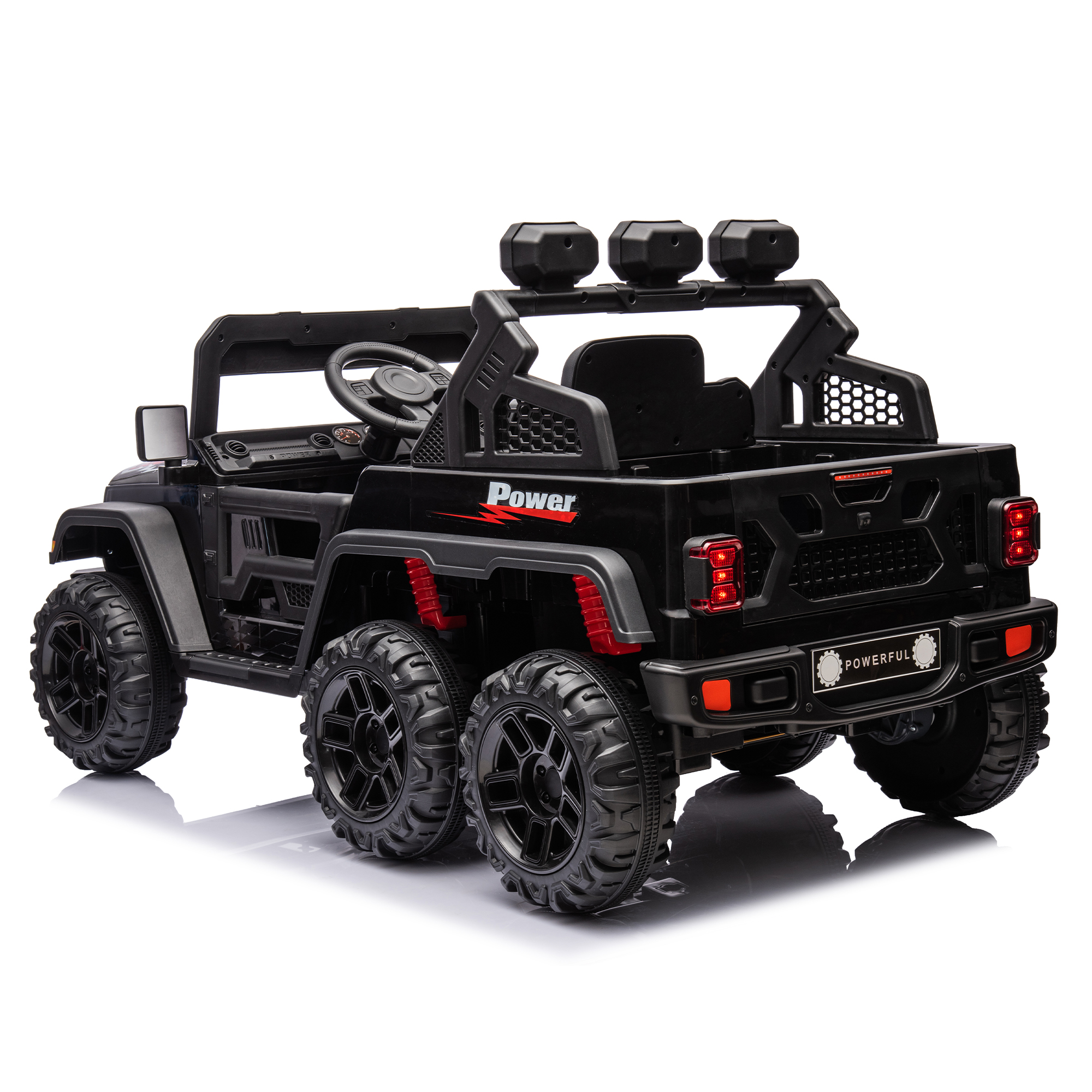 24V Ride On Large PickUp Truck car for Kids,ride On 4WD Toys with Remote Control,Parents Can Assist in Driving,Bluetooth music version,Pickup truck design with spacious storage in the rear.