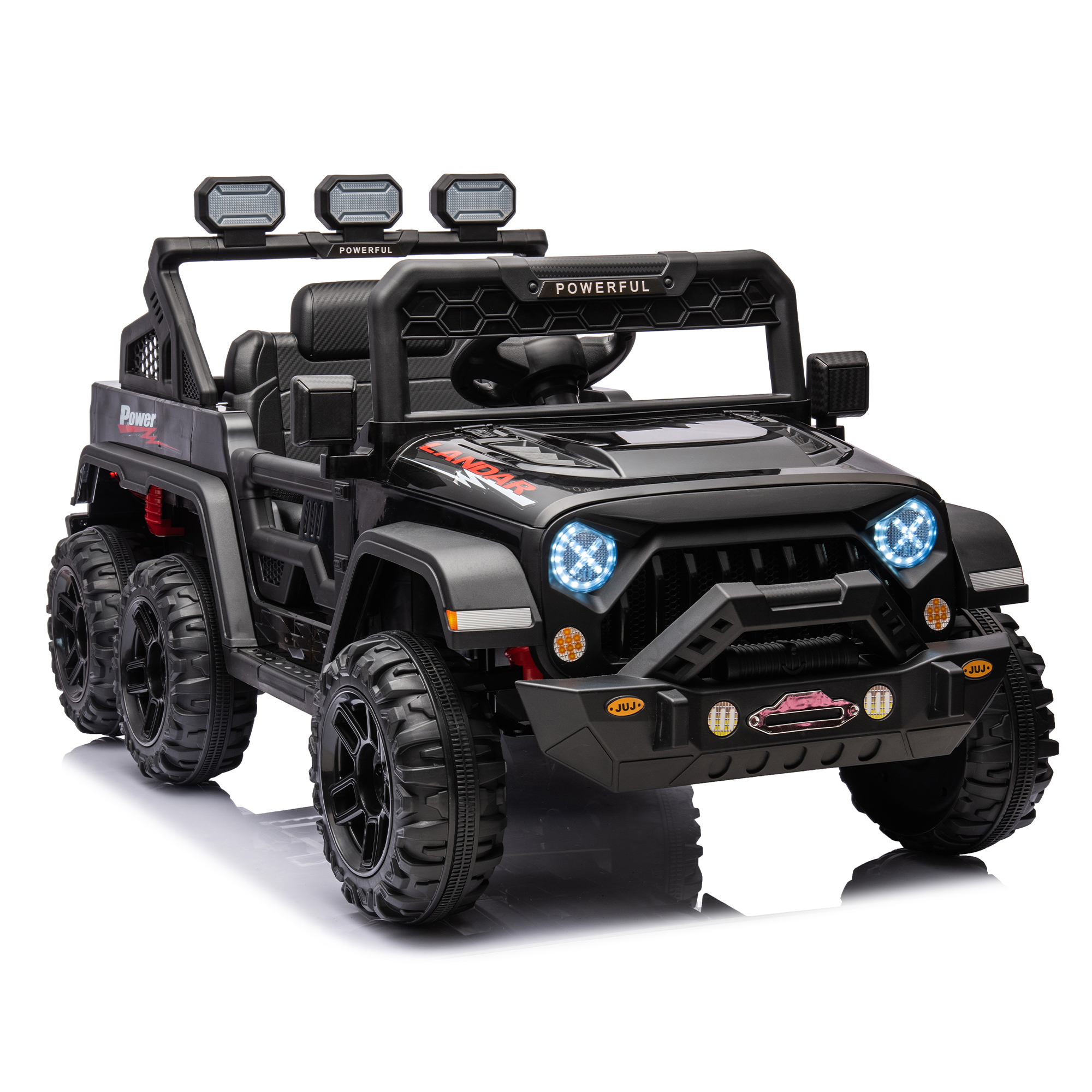 24V Ride On Large PickUp Truck car for Kids,ride On 4WD Toys with Remote Control,Parents Can Assist in Driving,Bluetooth music version,Pickup truck design with spacious storage in the rear.