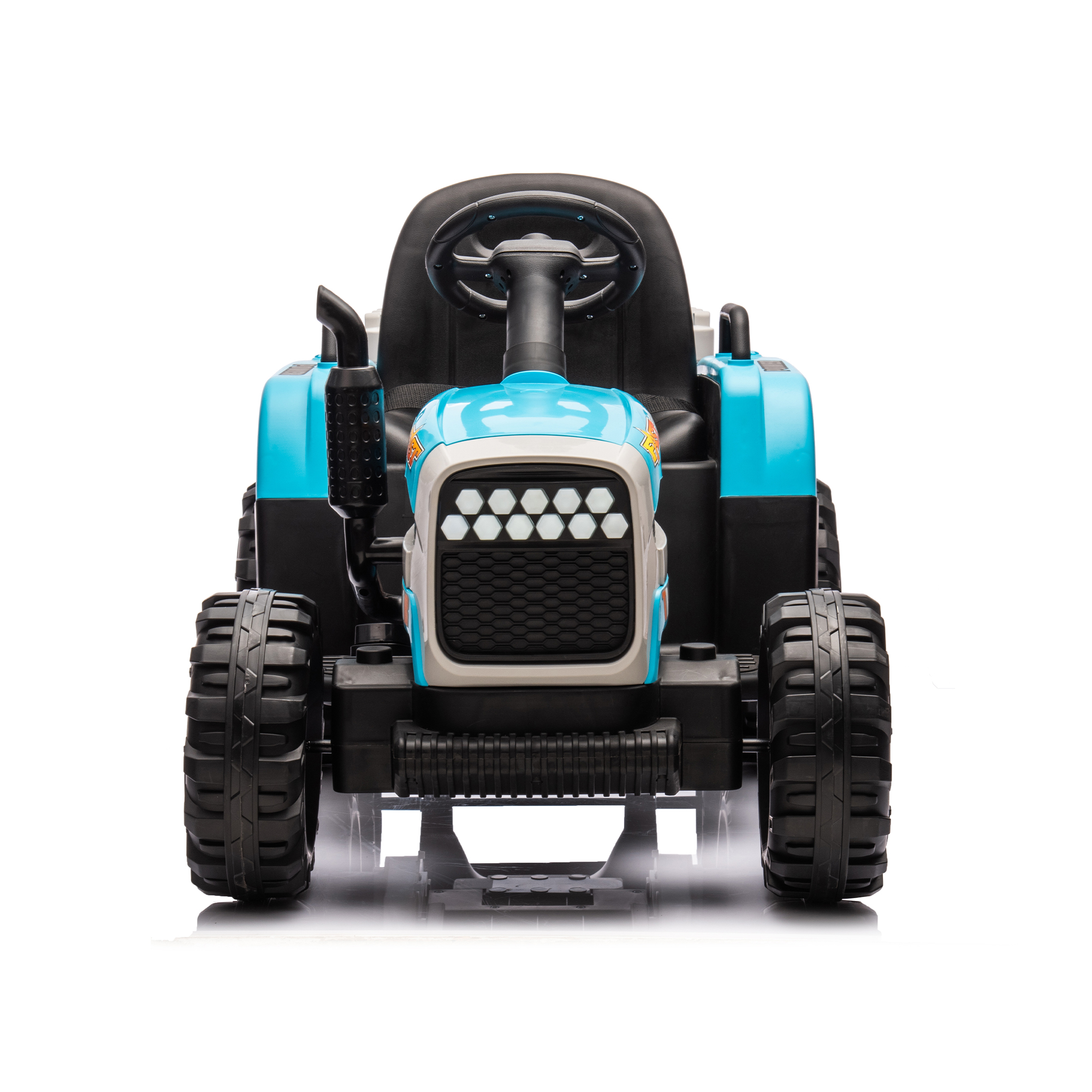 Ride on Tractor2.0 with Trailer,24V Battery Powered Electric Tractor Toy, 200w*2motor 1.86-4.97MPH/Remote Control,electric car for kids,Three speed adjustable,USB,MP3 ,Bluetooth,LED light, safety belt