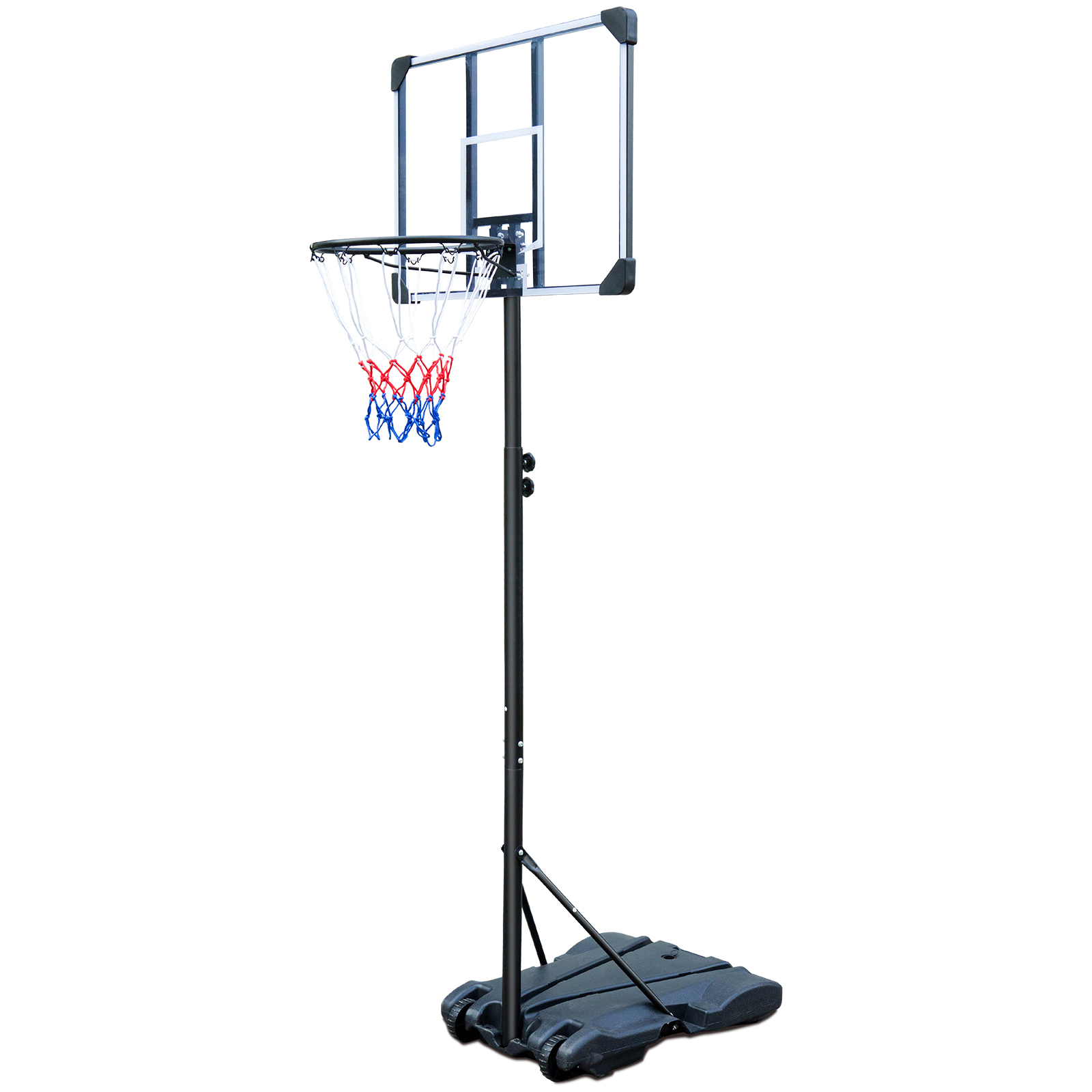 Portable Basketball Hoop Stand w/Wheels for Kids Youth Adjustable Height 5.4ft - 7ft Use for Indoor Outdoor Basketball Goals Play Set