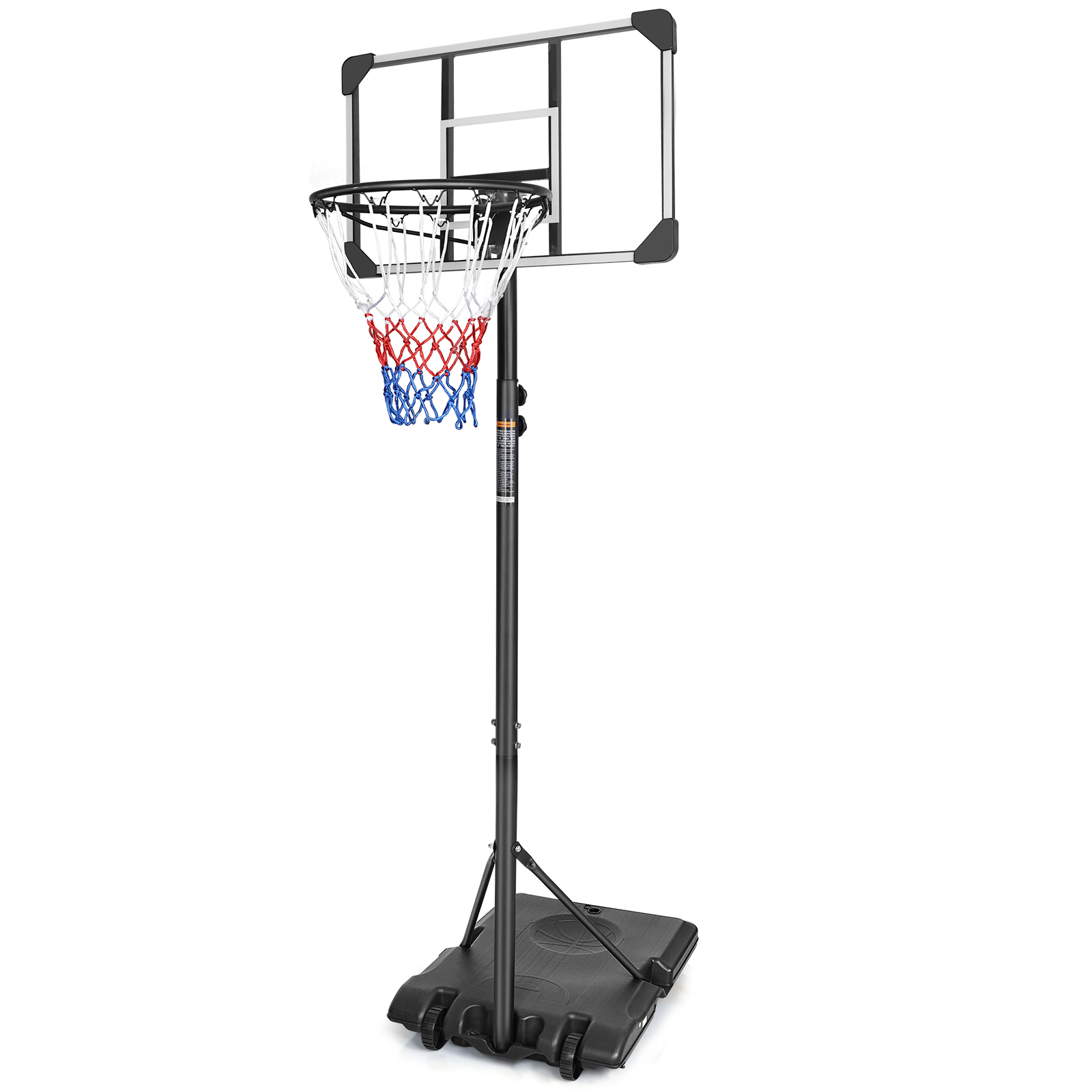 Portable Basketball Goal System with Stable Base and Wheels, use for Indoor Outdoor teenagers youth height adjustable 5.6 to 7ft Basketball Hoop 28 Inch Backboard