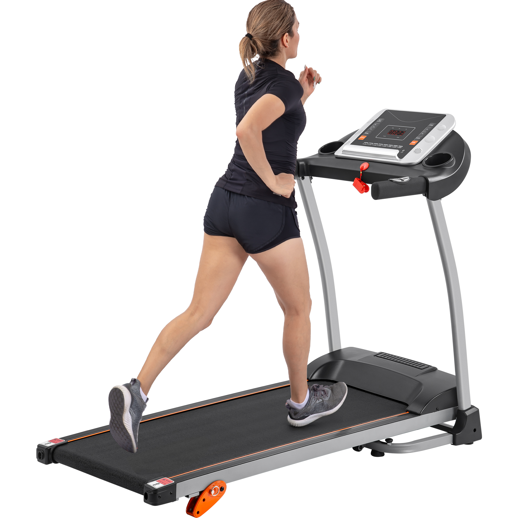 Easy Folding Treadmill for Home Use, 2.5HP Electric Running, Jogging & Walking Machine with Device Holder & Pulse Sensor, 3-Level Incline Adjustable Compact Foldable