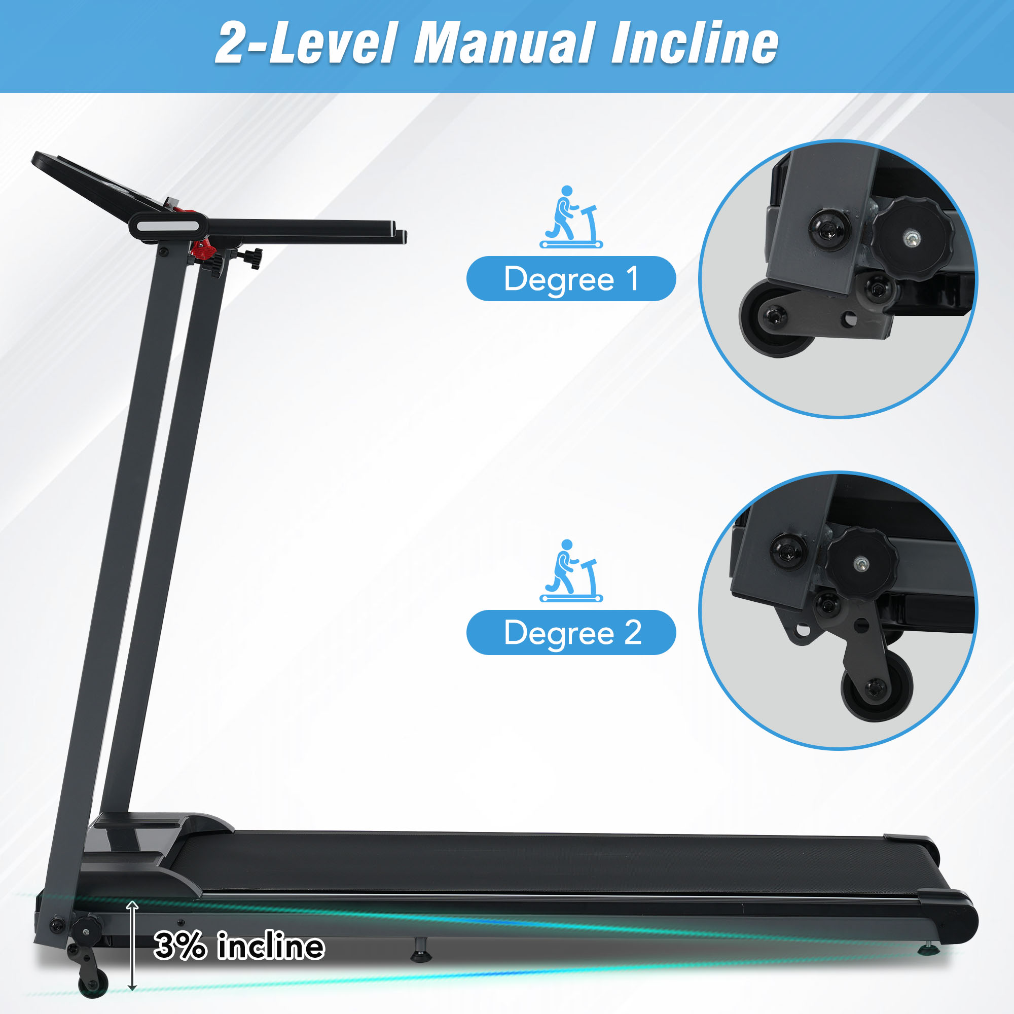 NEW Folding Treadmills Walking Pad Treadmill for Home Office -2.5HP Walking Treadmill With Incline 0.5-7.5MPH 265LBS Capacity Treadmill for Walking Running