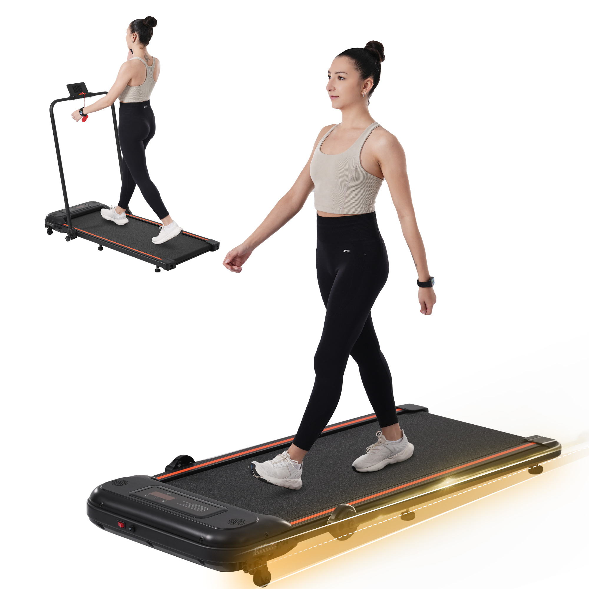 NEW Folding Walking Pad Under Desk Treadmill for Home Office -2.5HP Walking Treadmill With Incline 0.5-7.5MPH 265LBS Capacity Treadmill for Walking Running - Two Ways to Adjust Speed