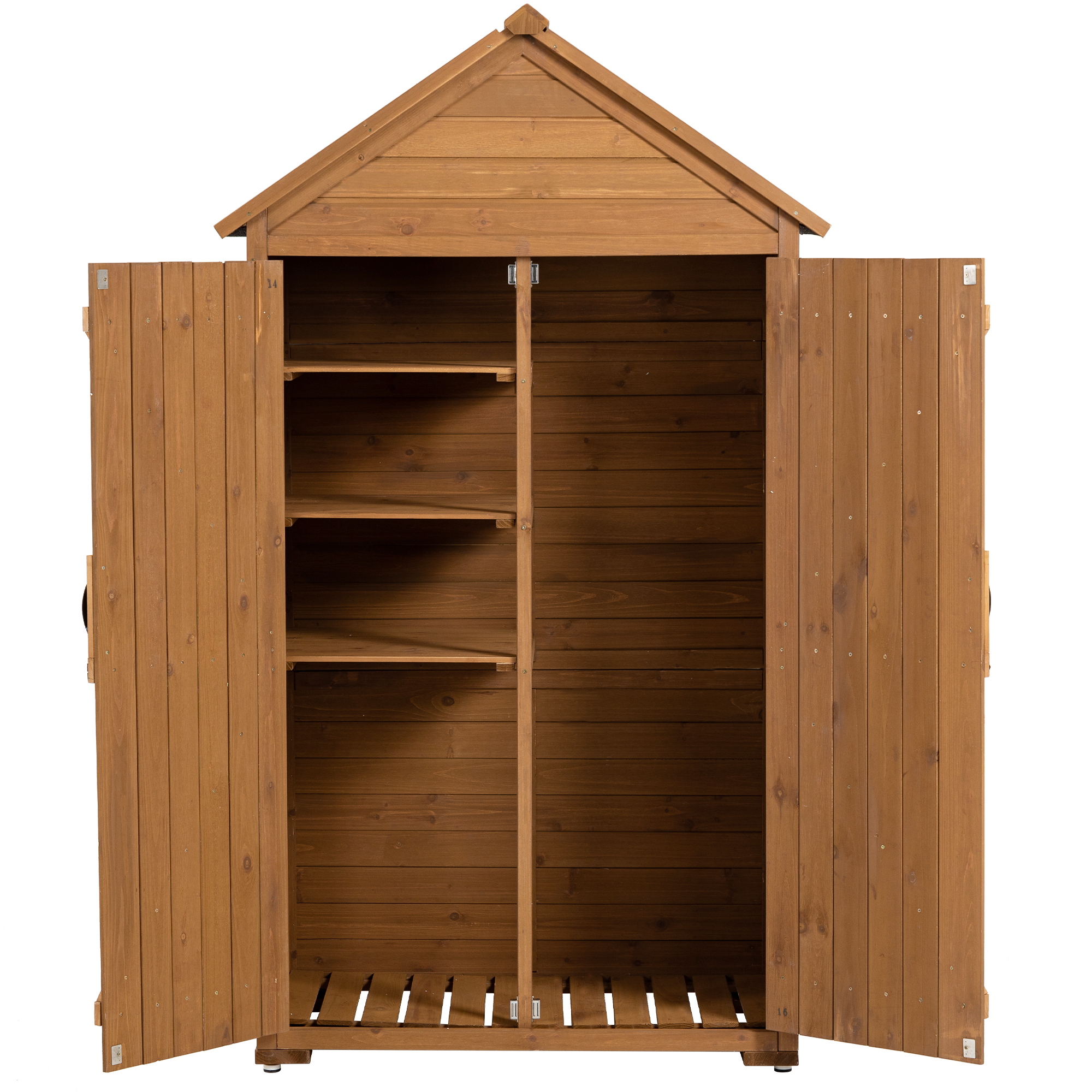 Outdoor Storage Cabinet, Garden Wood Tool Shed, Outside Wooden Shed Closet with Shelves and Latch for Yard 39.56"x 22.04"x 68.89"