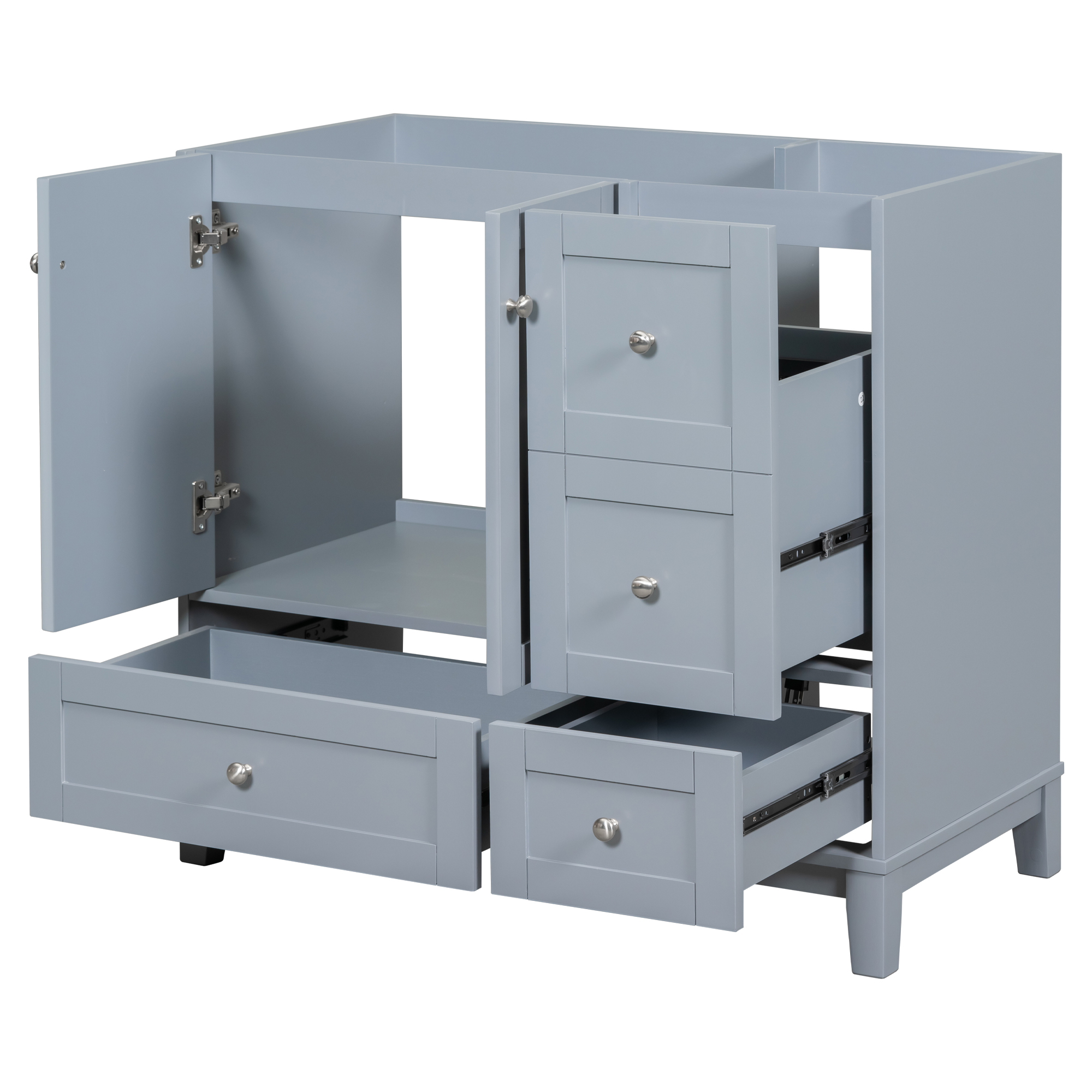 [Cabinet Only] 36" Bathroom Vanity-Grey Blue(Sink not included)