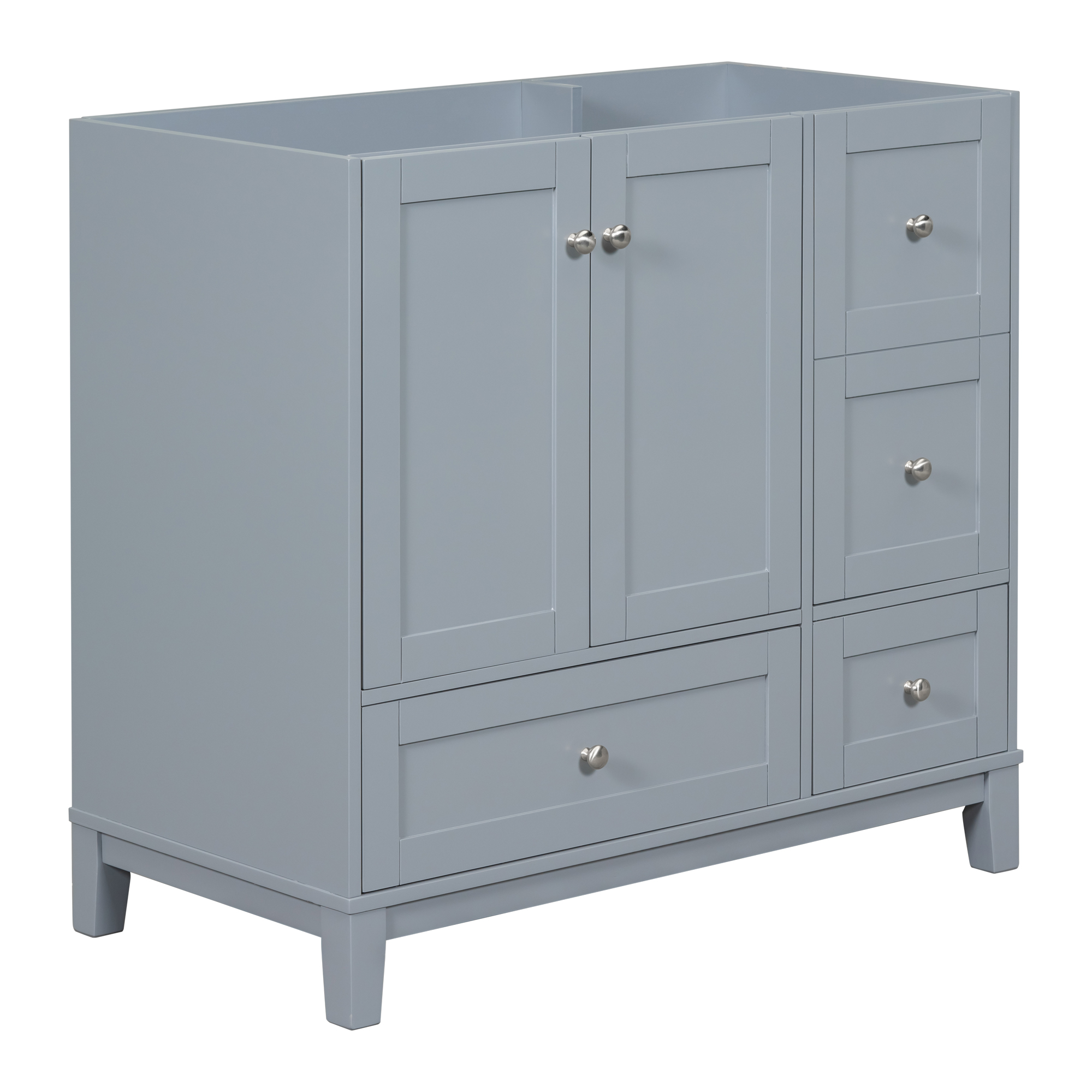 [Cabinet Only] 36" Bathroom Vanity-Grey Blue(Sink not included)