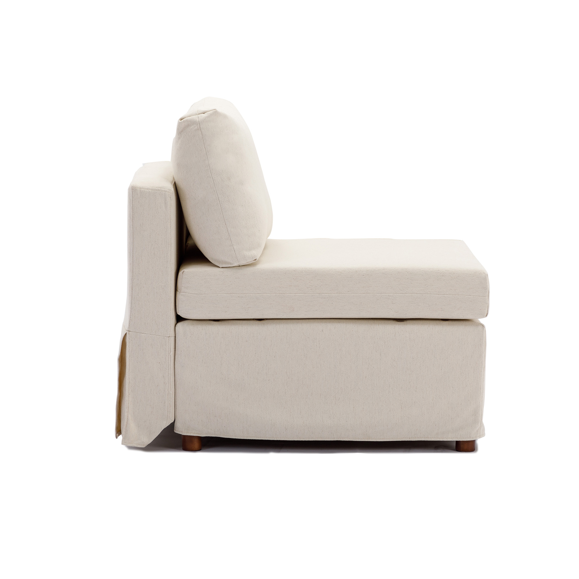 4 Seat Module Sectional Sofa Couch,Seat Cushion and Back Cushion Removable and Washable,Linen Fabric Cover,Cream