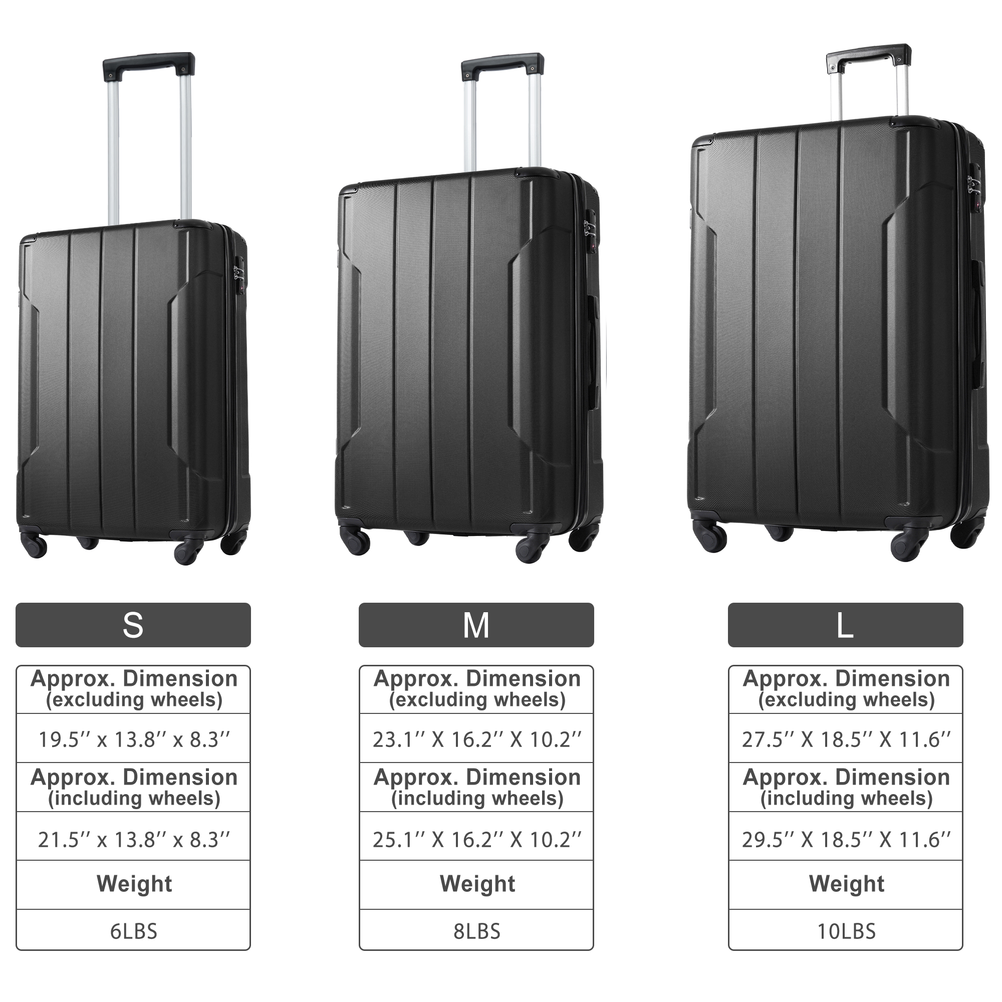 Hardshell Luggage Spinner Suitcase with TSA Lock Lightweight 20'' (Single Luggage)