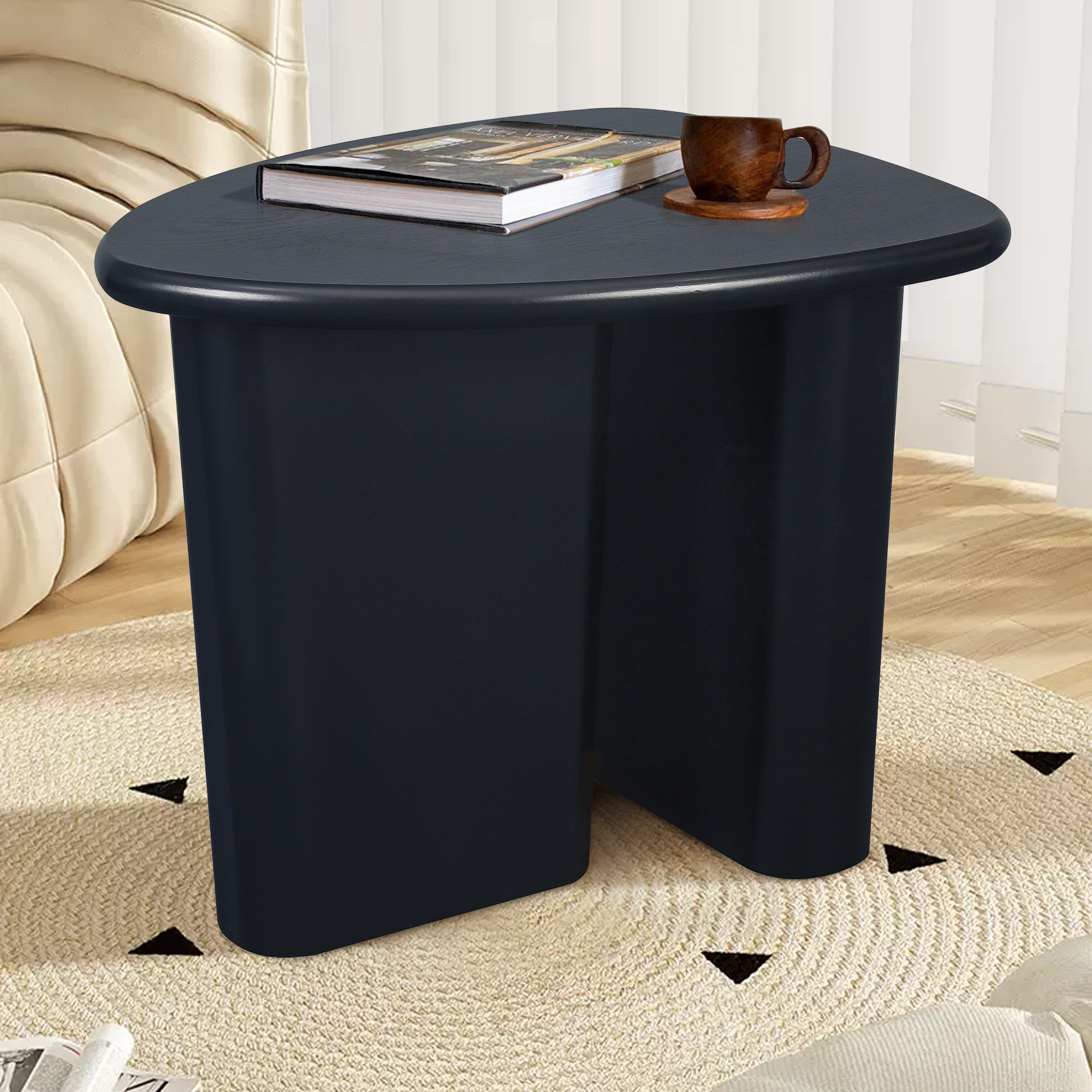 Tapered Tabletop Side Table(BLACK)