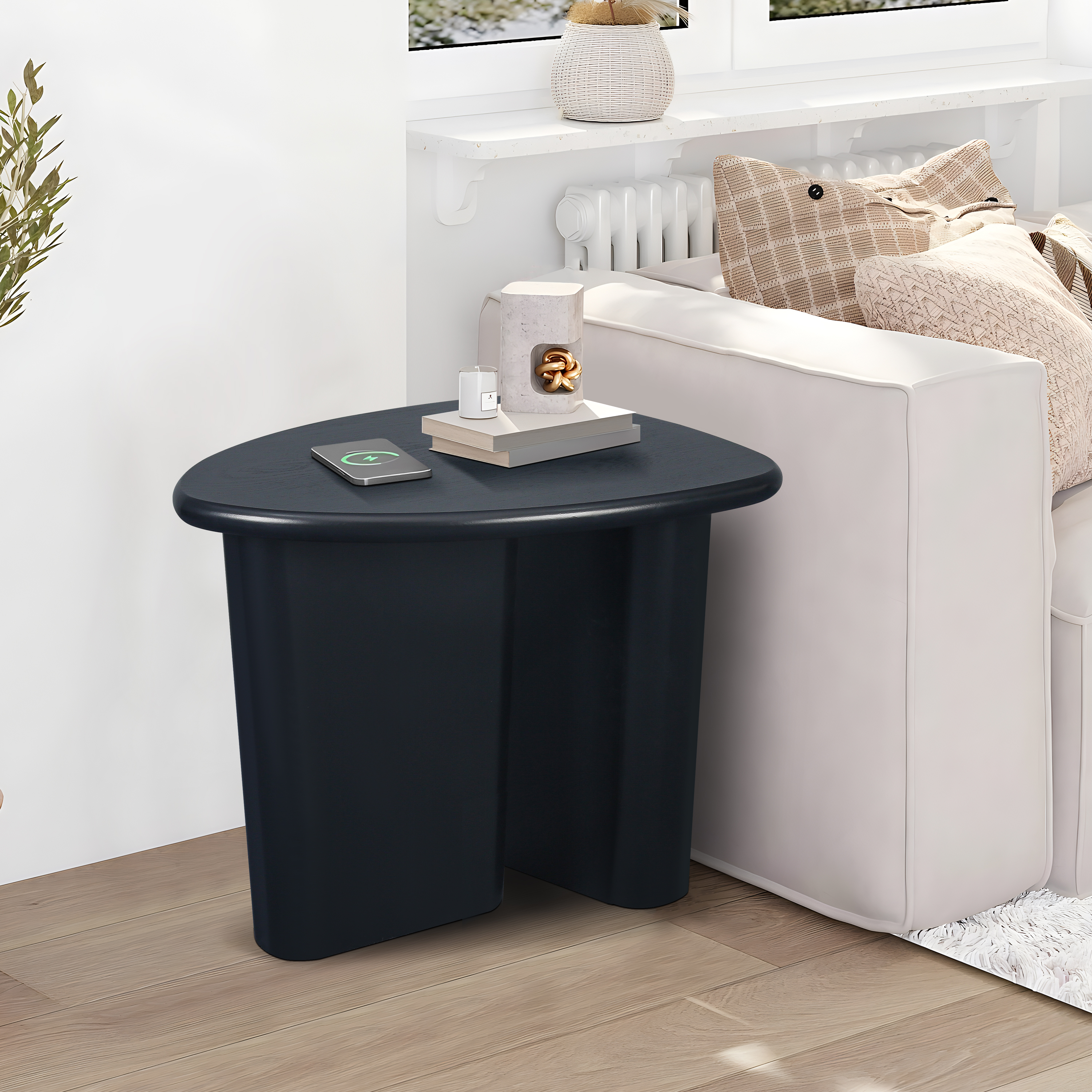 Tapered Tabletop Side Table(BLACK)