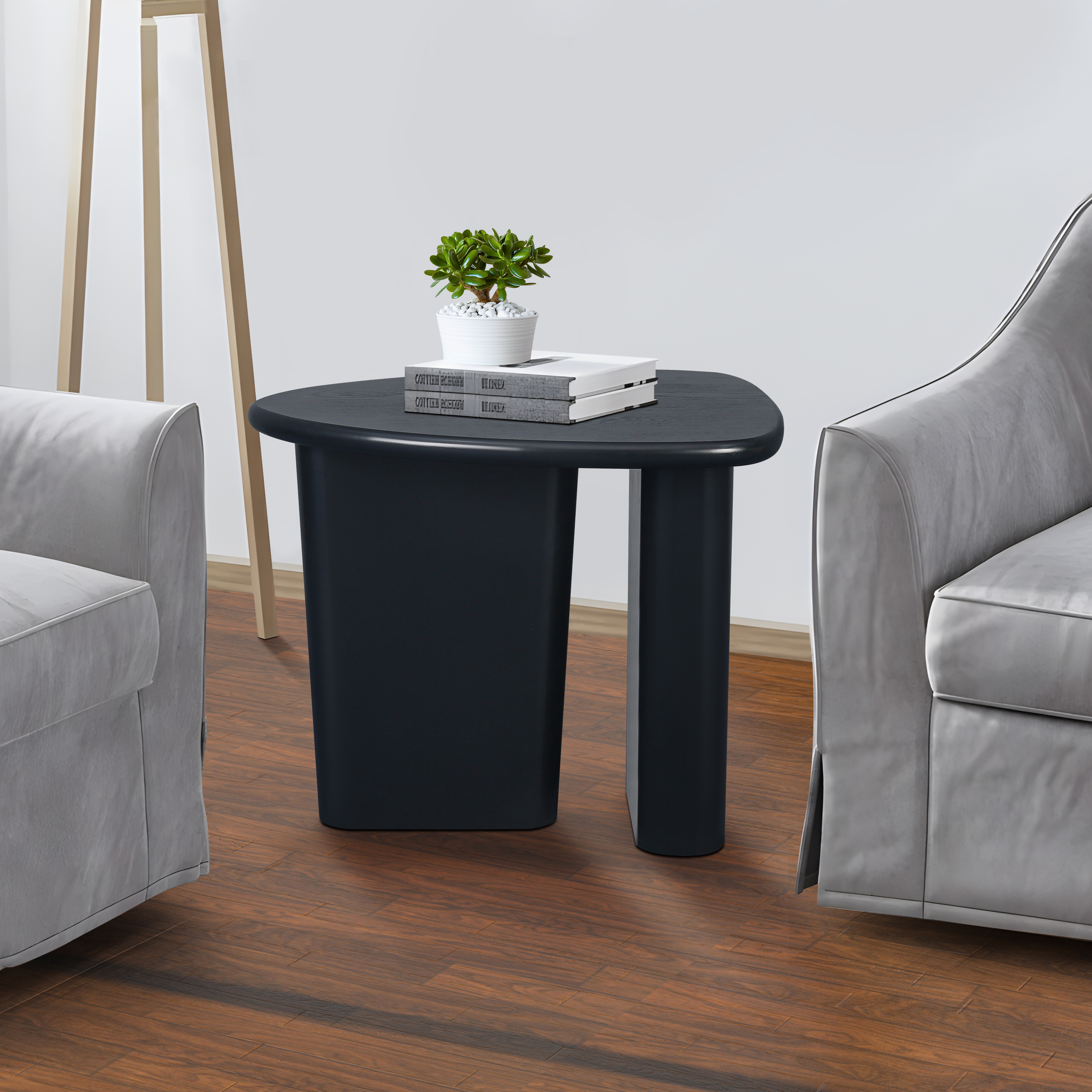 Tapered Tabletop Side Table(BLACK)