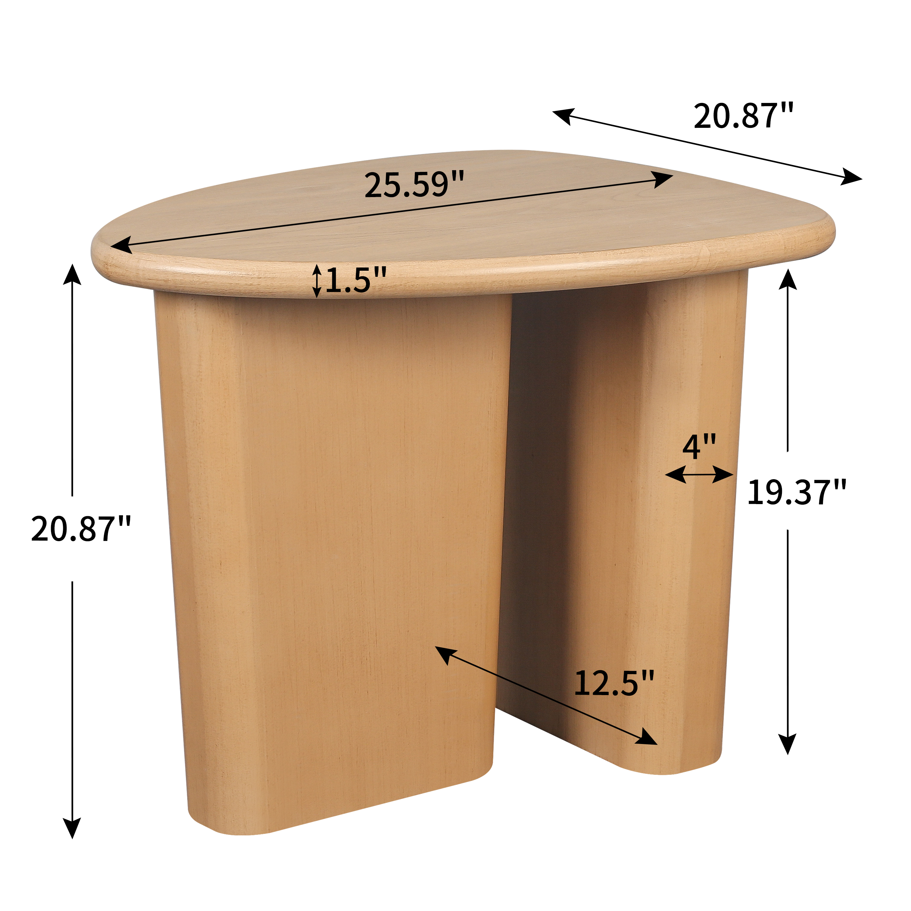 Tapered Tabletop Side Table(NATURAL WOOD)