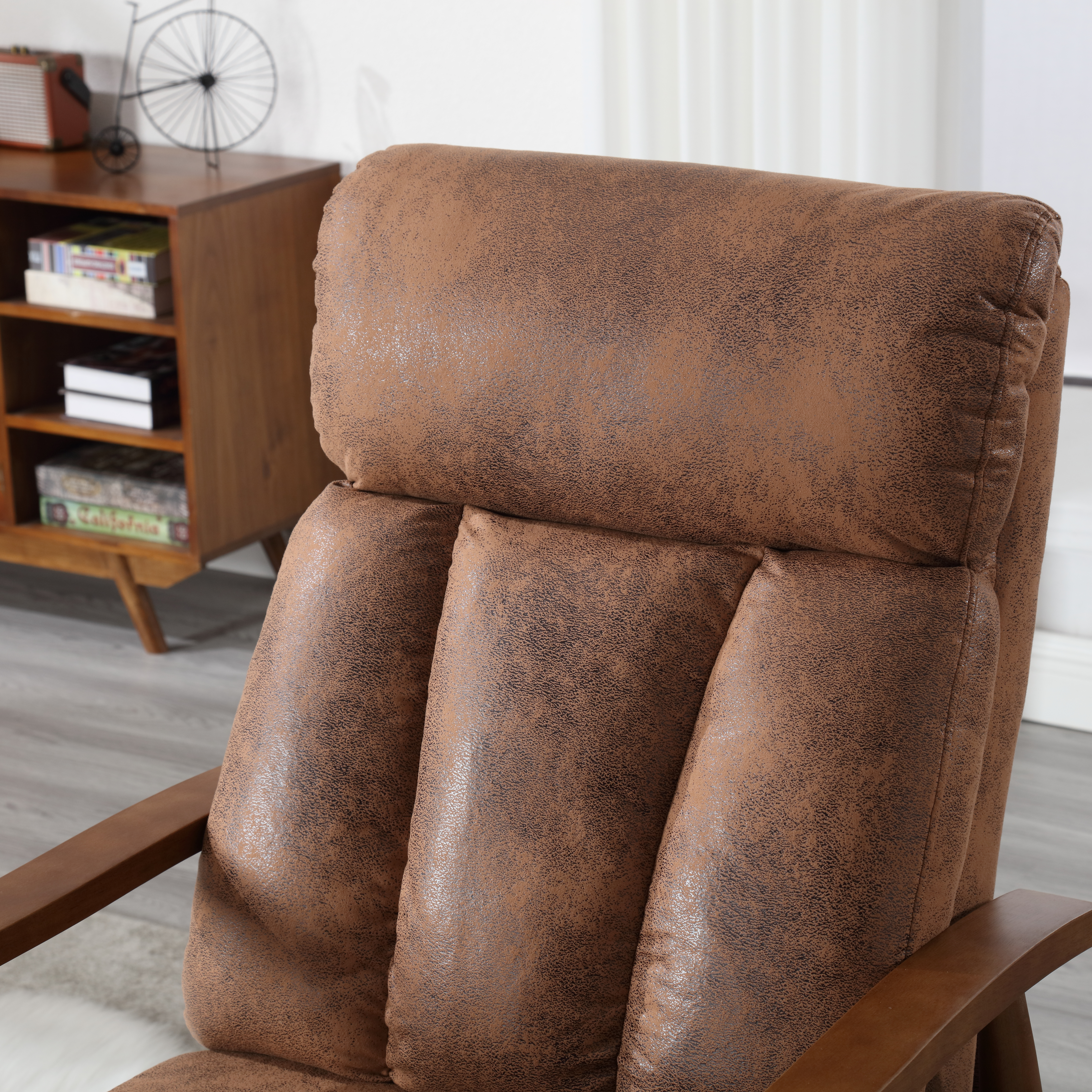 COOLMORE Wood Frame Armchair,  Modern Accent Chair Lounge Chair for Living Room