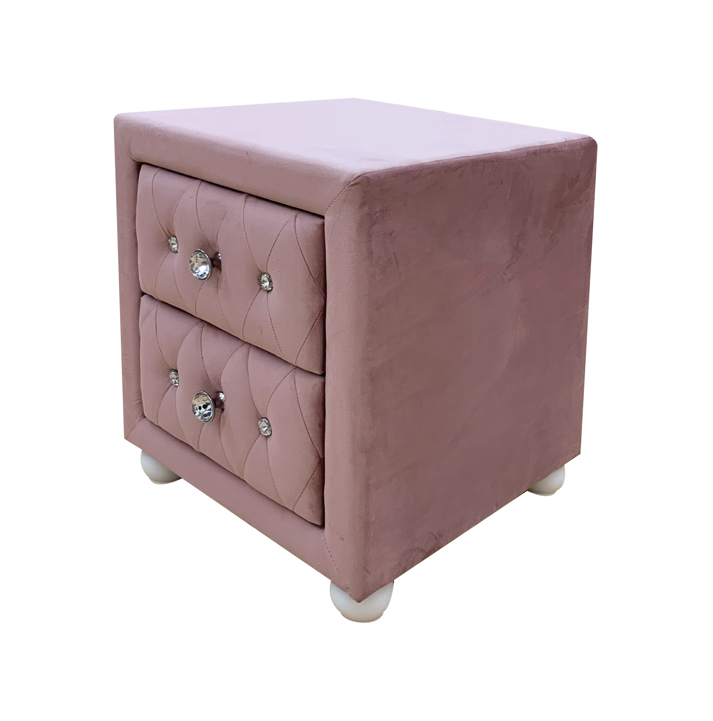 ACME Reggie Nightstand, Pink Fabric 30823